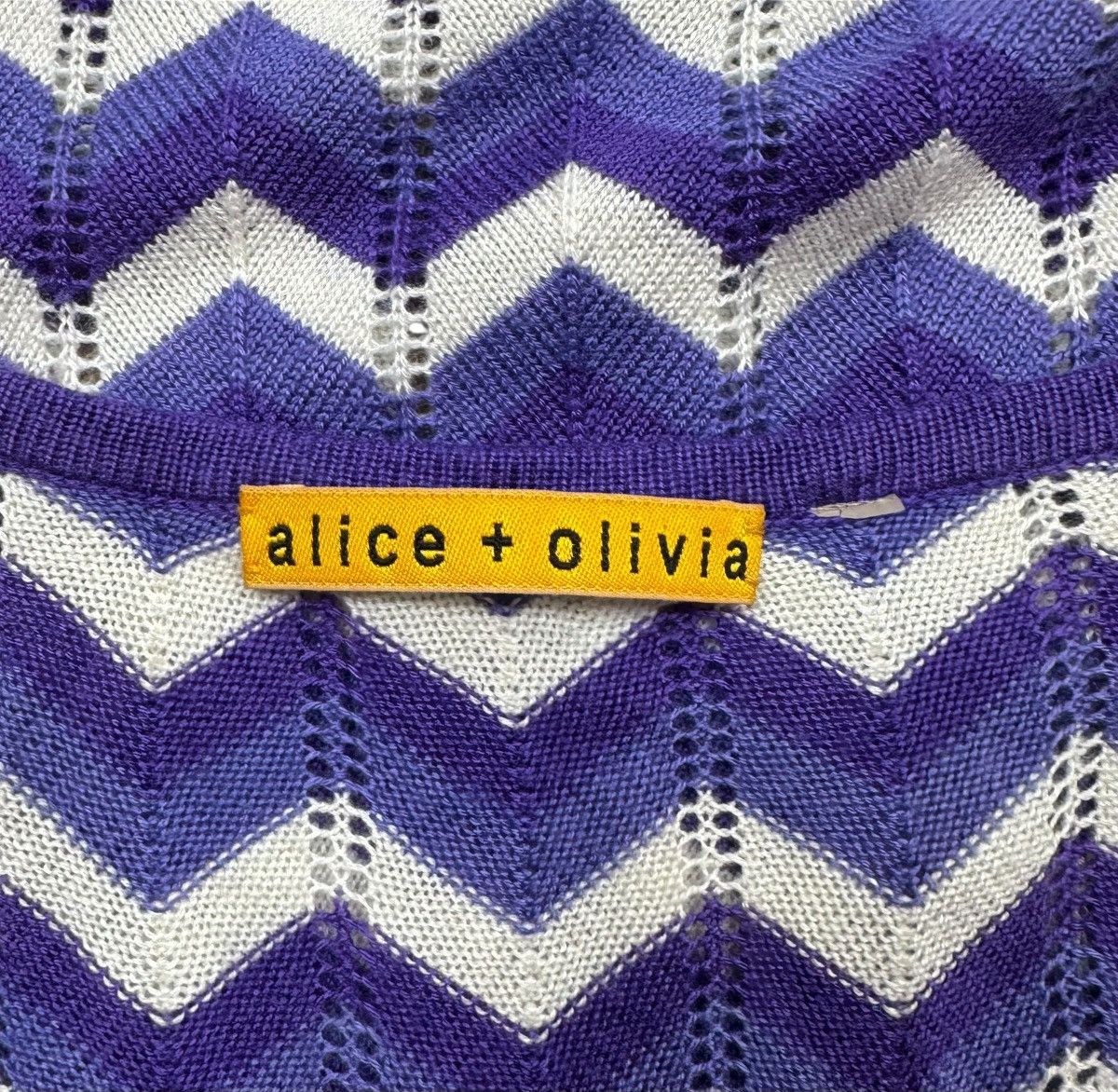 Alice + Olivia Alice + Olivia Viscose Knit Wool Dress Zigzag Pleated Size M / US 6-8 / IT 42-44 - 9 Thumbnail