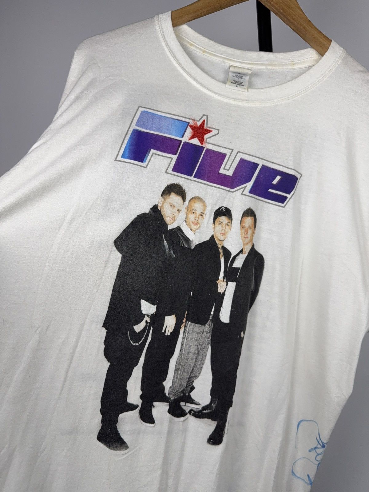 Band Tees 00s Rare FIVE Big Reunion 2013 Tour Tee Signed Size L Size US L / EU 52-54 / 3 - 4 Thumbnail