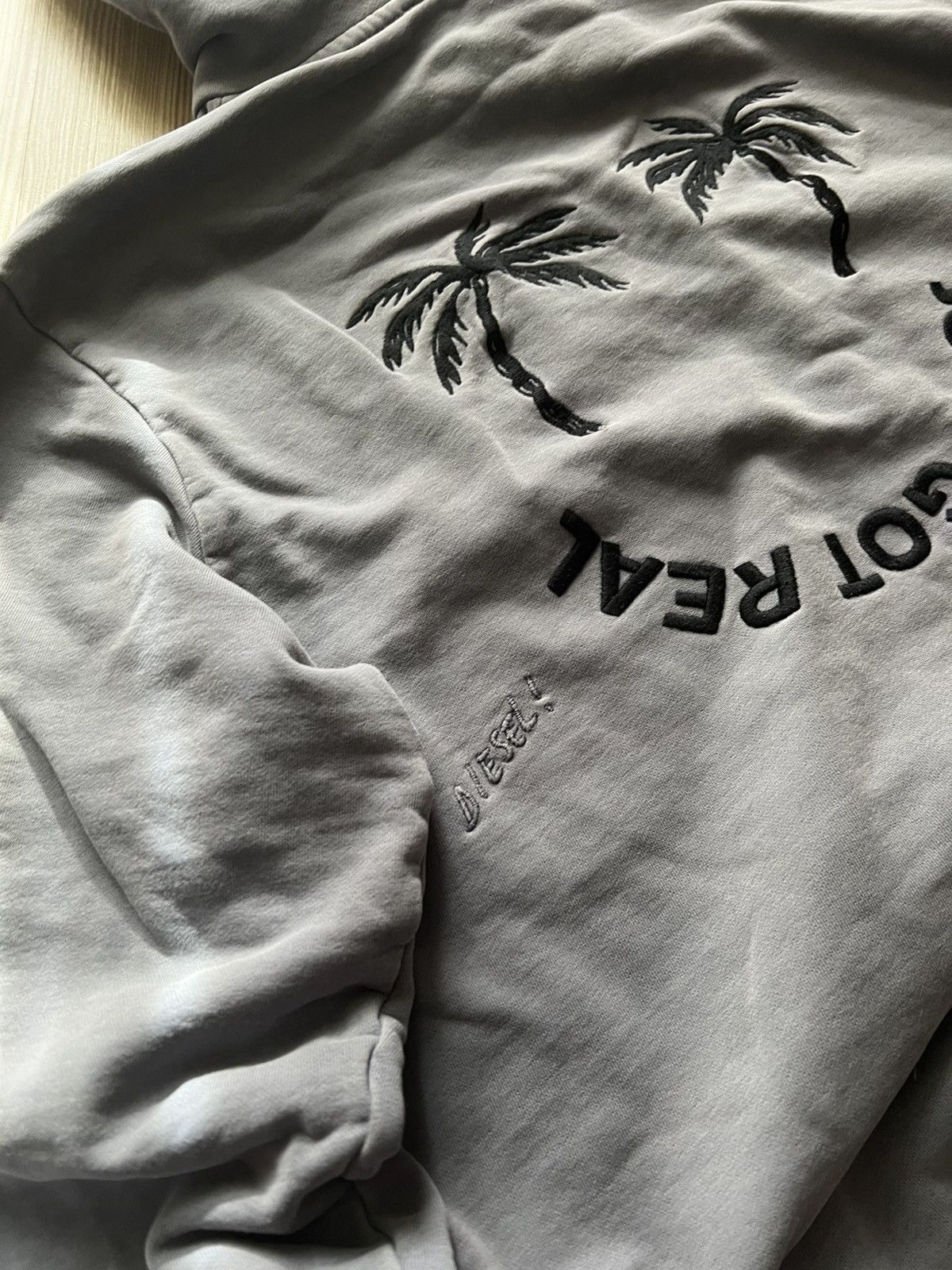 Diesel Crazy Distressed Diesel Gray Hoodie Big Logo Y2K Size US M / EU 48-50 / 2 - 12 Thumbnail
