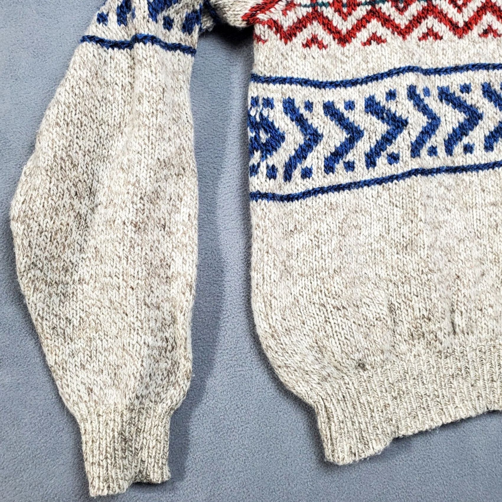 Lands' End Vintage Lands' End Sweater Women Large Beige Fair Isle Wool Blend Y2K Style - USA Knit - Long Sleeve Size L / US 10 / IT 46 - 2 Thumbnail