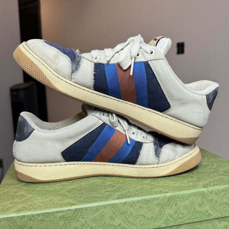 Gucci GUCCI Screener Dirty Sneakers in Grey and White - Size US 8 / EU 41 - 8 Thumbnail