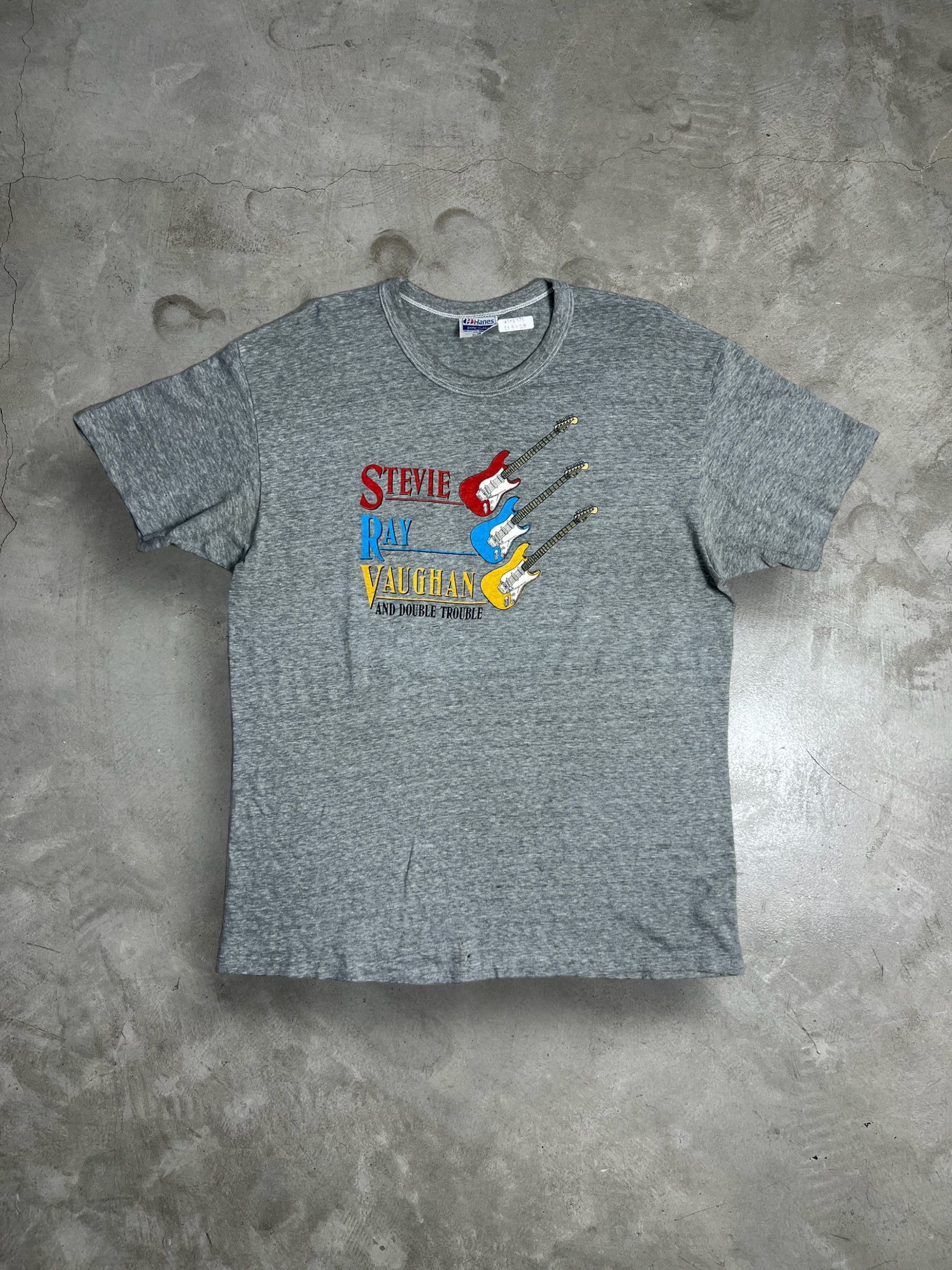 Band Tees Vintage 80s SRV and Double Trouble Band Tee (XL) GTME198 Size US XL / EU 56 / 4 - 1 Thumbnail