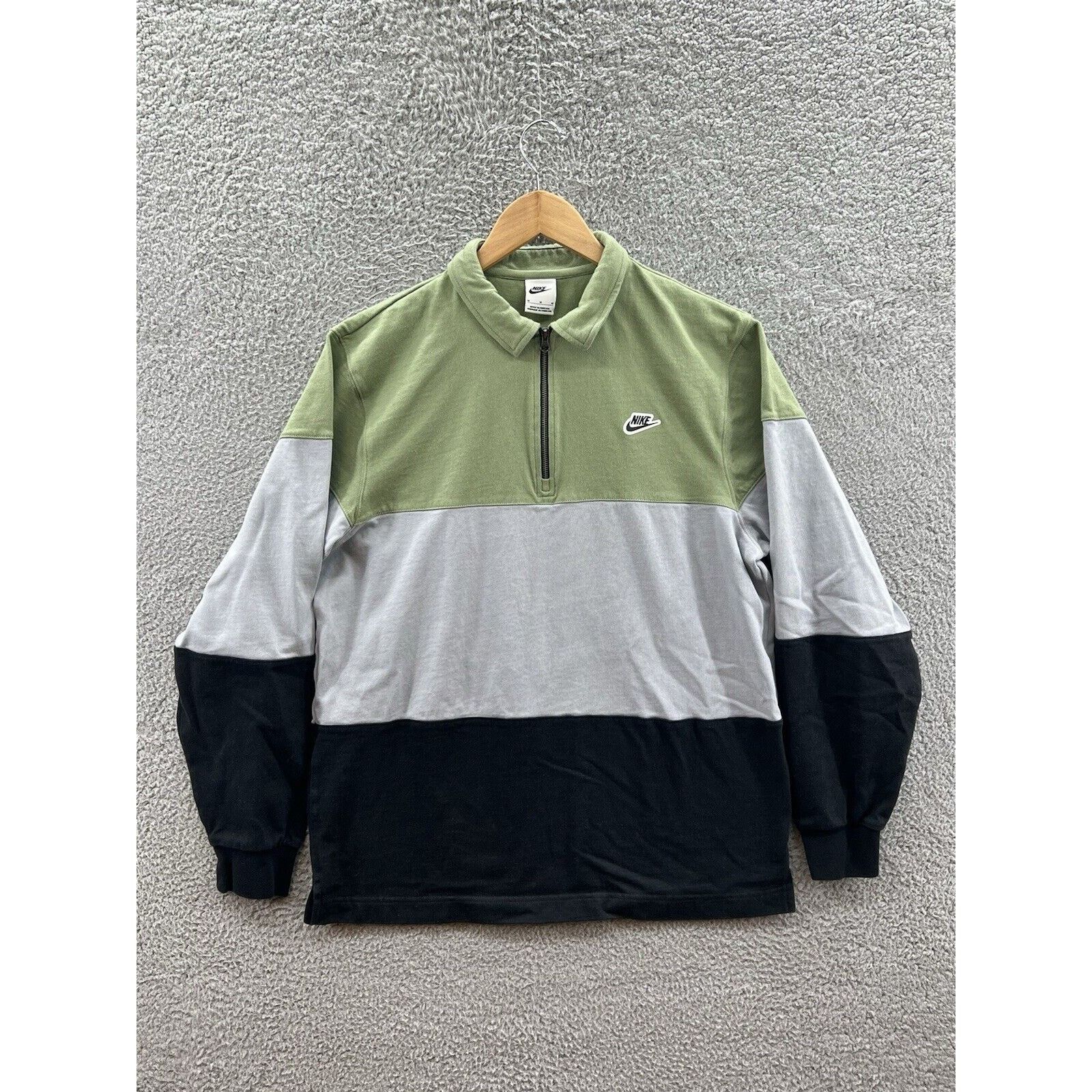 Nike Nike Club Knit Long-Sleeve Color Block Polo Sample Medium Size US M / EU 48-50 / 2 - 1 Thumbnail