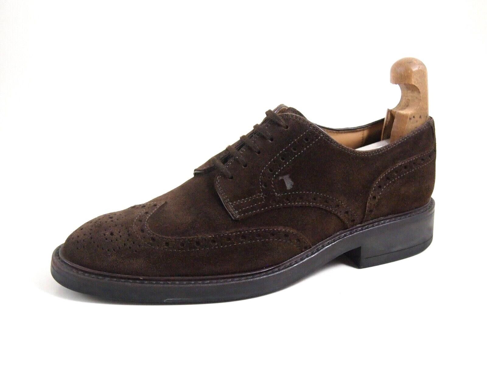 Tod's TOD's Wingtip Brogues Brown Suede Mens EU 42.5 US 9.5 $620 Size US 9.5 / EU 42-43 - 1 Thumbnail