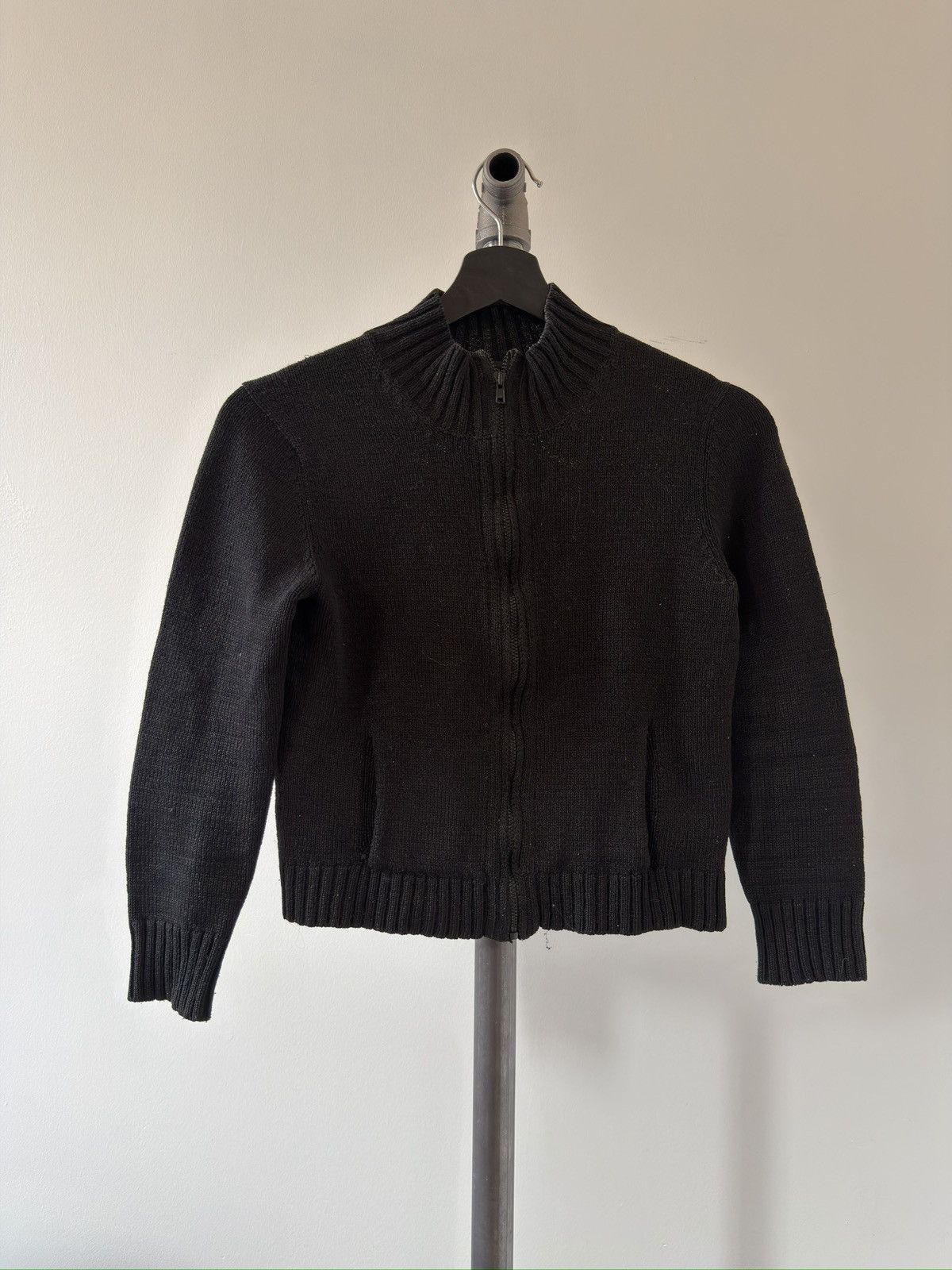 Yohji Yamamoto Black Cropped Driver’s Knit Size S / US 4 / IT 40 - 1 Thumbnail