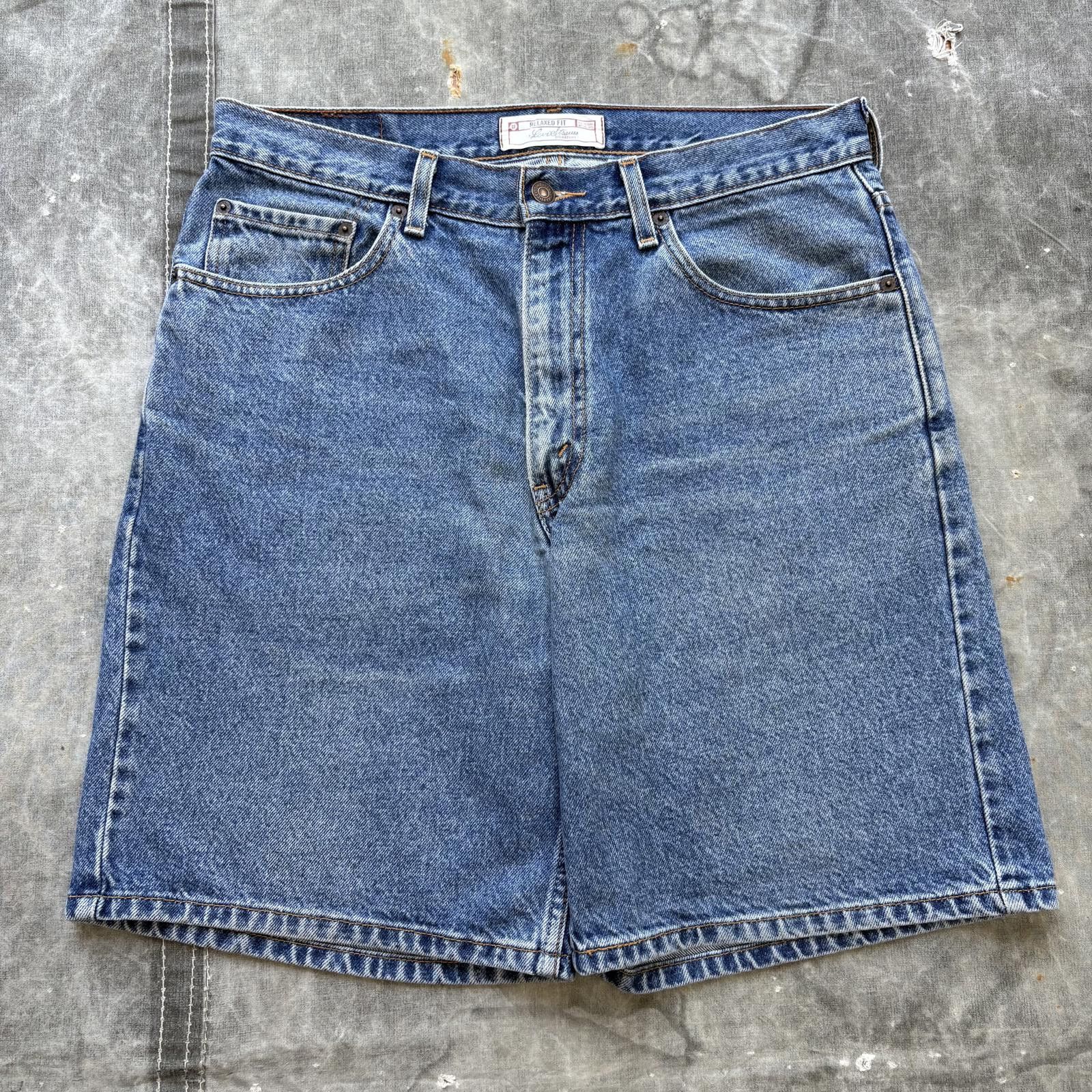 Levi's Vintage Y2K Levi’s Grunge Skater Baggy Denim Shorts Jorts Size US 33 - 1 Thumbnail