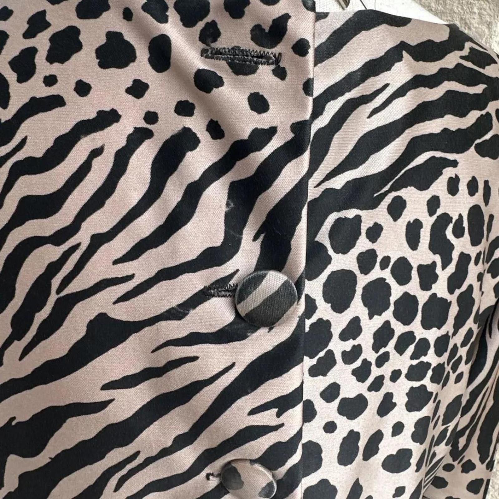Other Vintage 70s ebra Animal Print Blouson Dress Sz Medium(6/8) Size M / US 6-8 / IT 42-44 - 4 Thumbnail