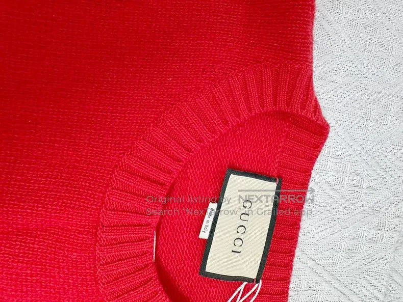 Gucci Gucci Red full-print LOVED letter sweater Size M / US 6-8 / IT 42-44 - 5 Thumbnail
