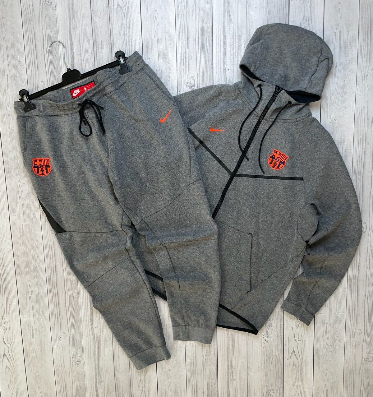Nike Tech Fleece Barcelona soccer tracksuit size XL grey