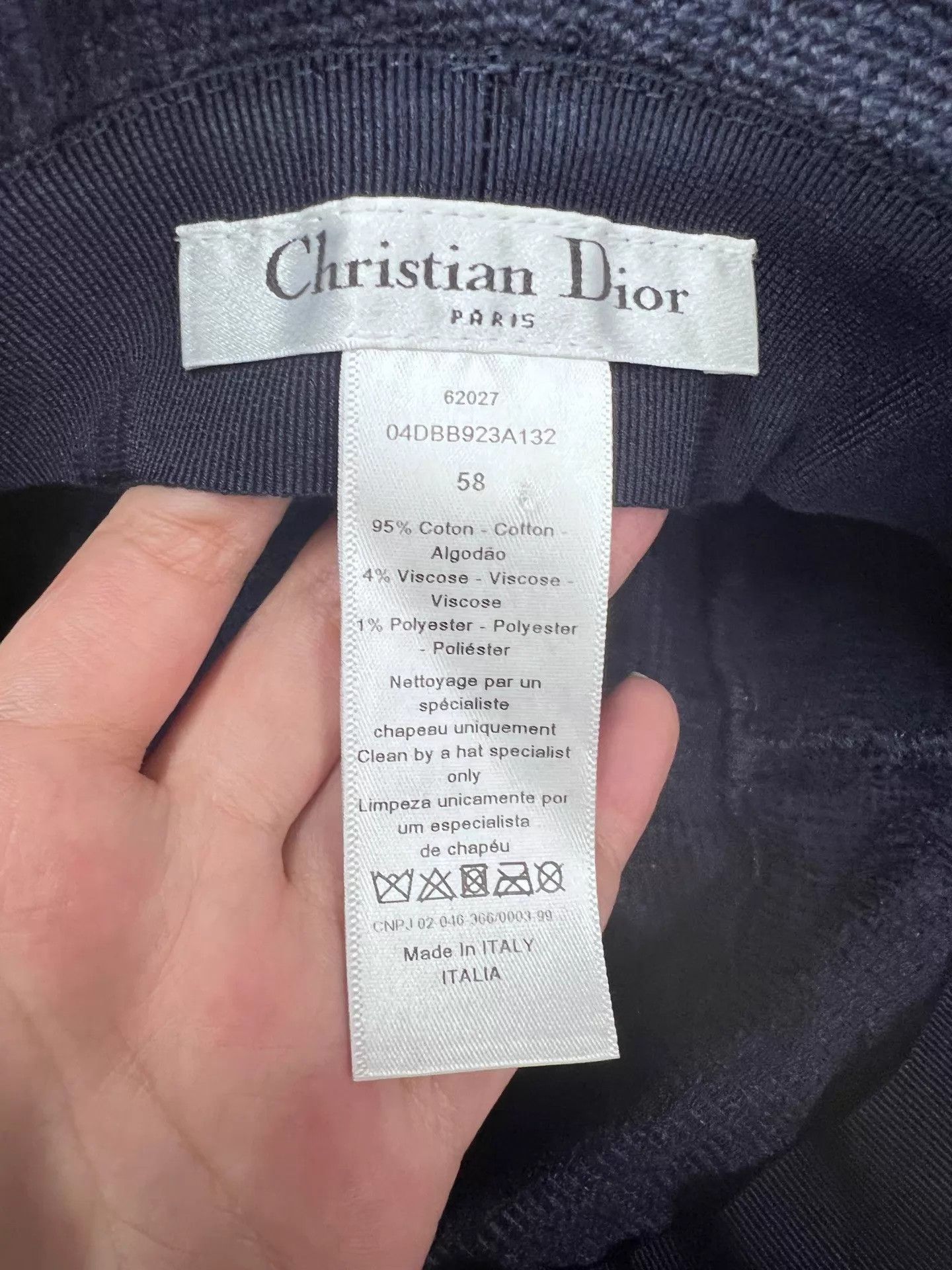 Dior Dior Logo Navy Bucket Hat 58 Mint Condition Size ONE SIZE - 5 Thumbnail