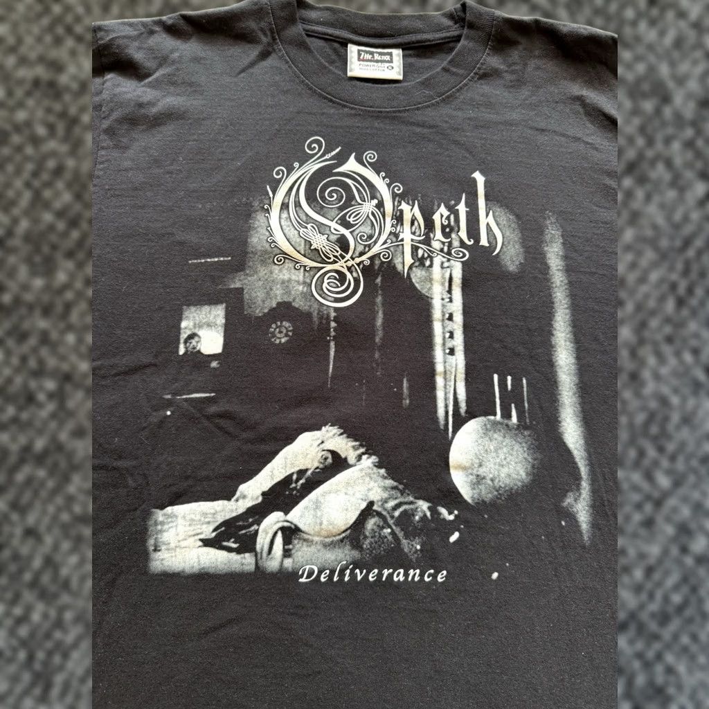 Vintage VINTAGE 2002 Opeth Deliverance T Shirt XL Black Cotton Short Sleeve Crew Neck Men Metal Logo Double-Sided Graphic Print 22.5 x 30.75 Size US XL / EU 56 / 4 - 1 Thumbnail