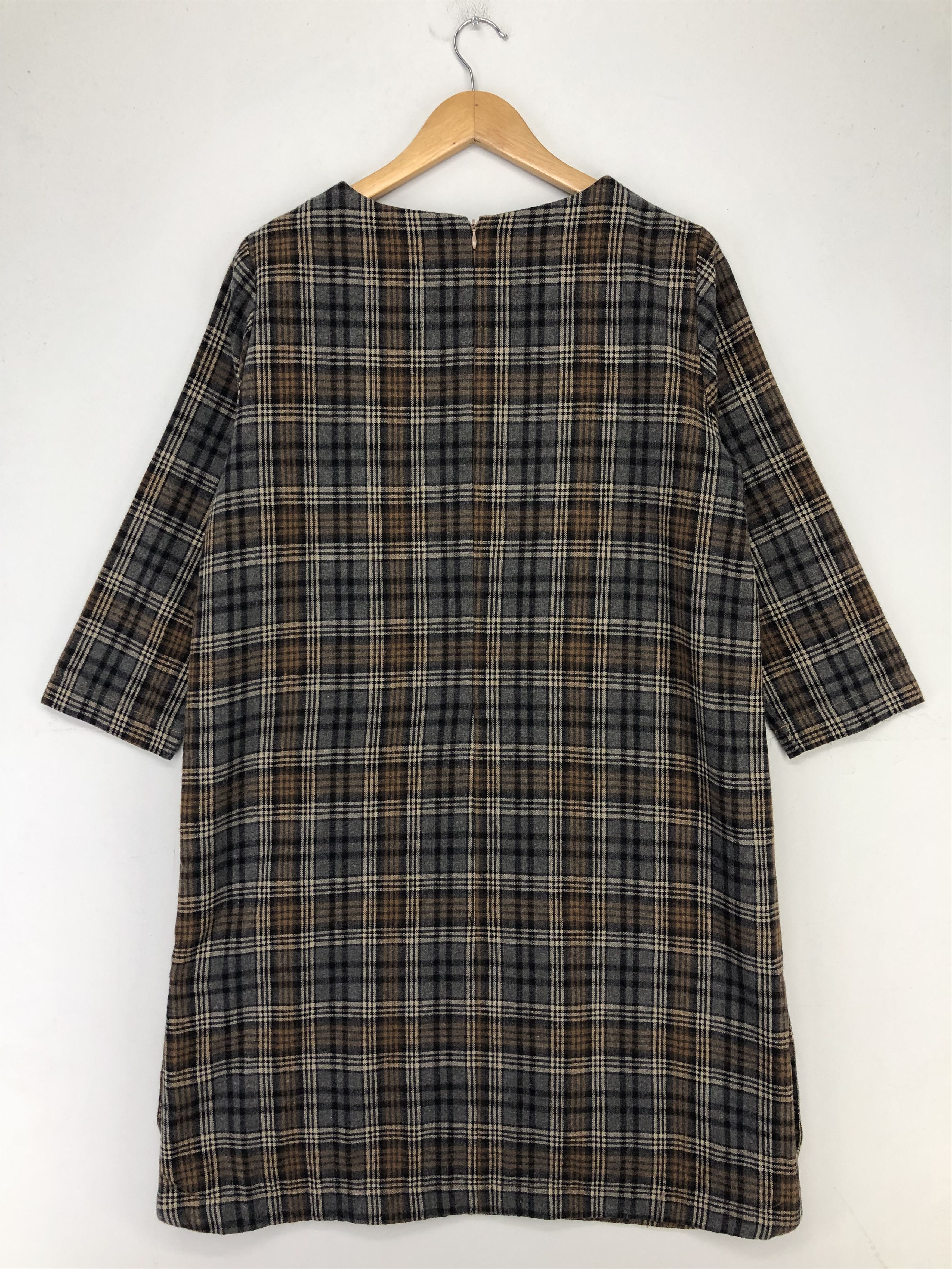 Harris Tweed Harris Tweed x Shimamura Check Pattern Wool Tunic Dress Size L / US 10 / IT 46 - 2 Thumbnail