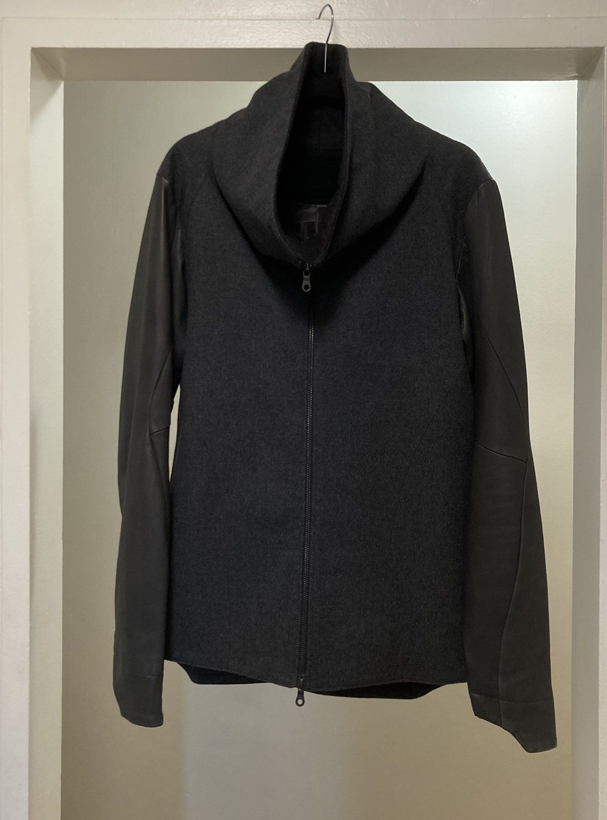 Devoa Wool Jacket W/ Leather Sleeves Size US L / EU 52-54 / 3 - 3 Thumbnail