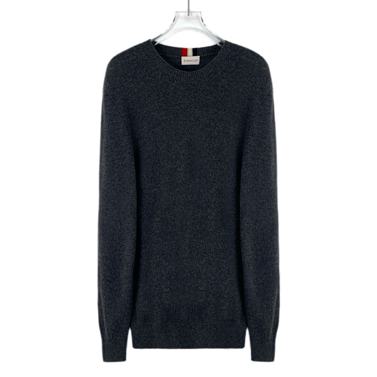 Moncler Moncler Dark Grey Cashmere Long Sleeve Knit Sweater K26WX Size L / US 10 / IT 46 - 1 Thumbnail