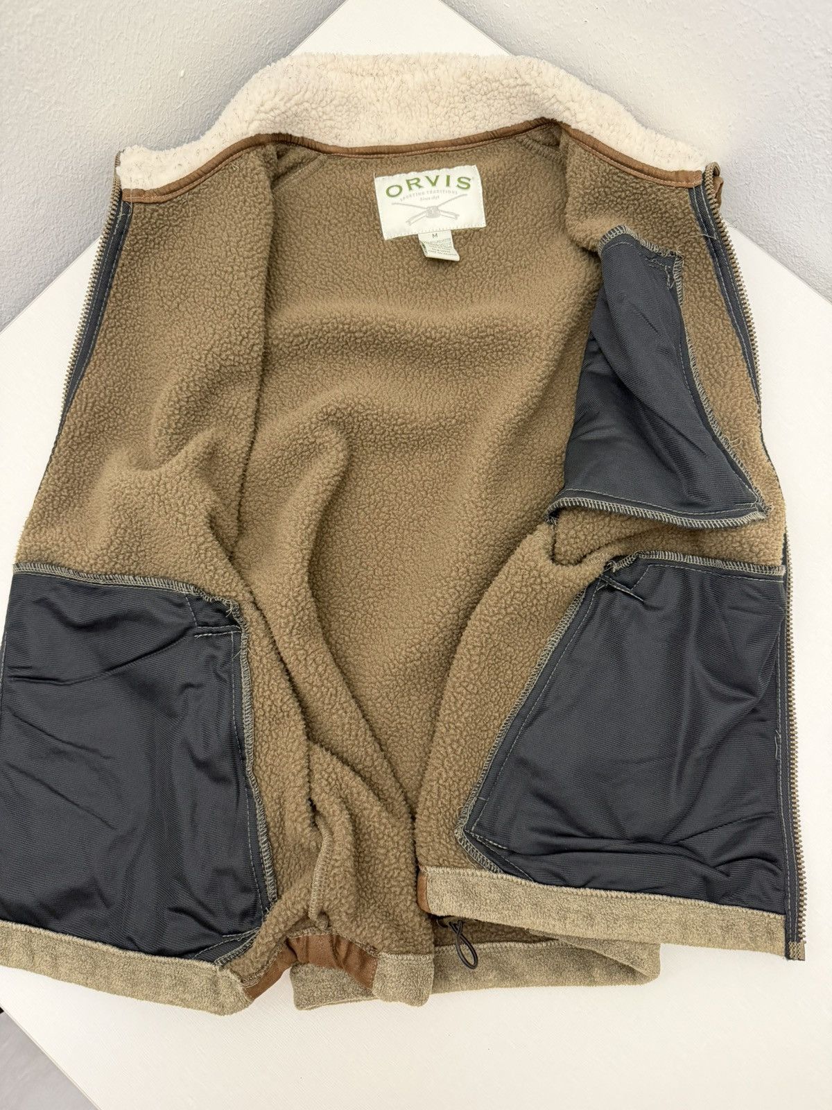 Orvis Orvis Leather Trim Pile Fleece Sherpa Vest Size Medium Size US M / EU 48-50 / 2 - 10 Thumbnail