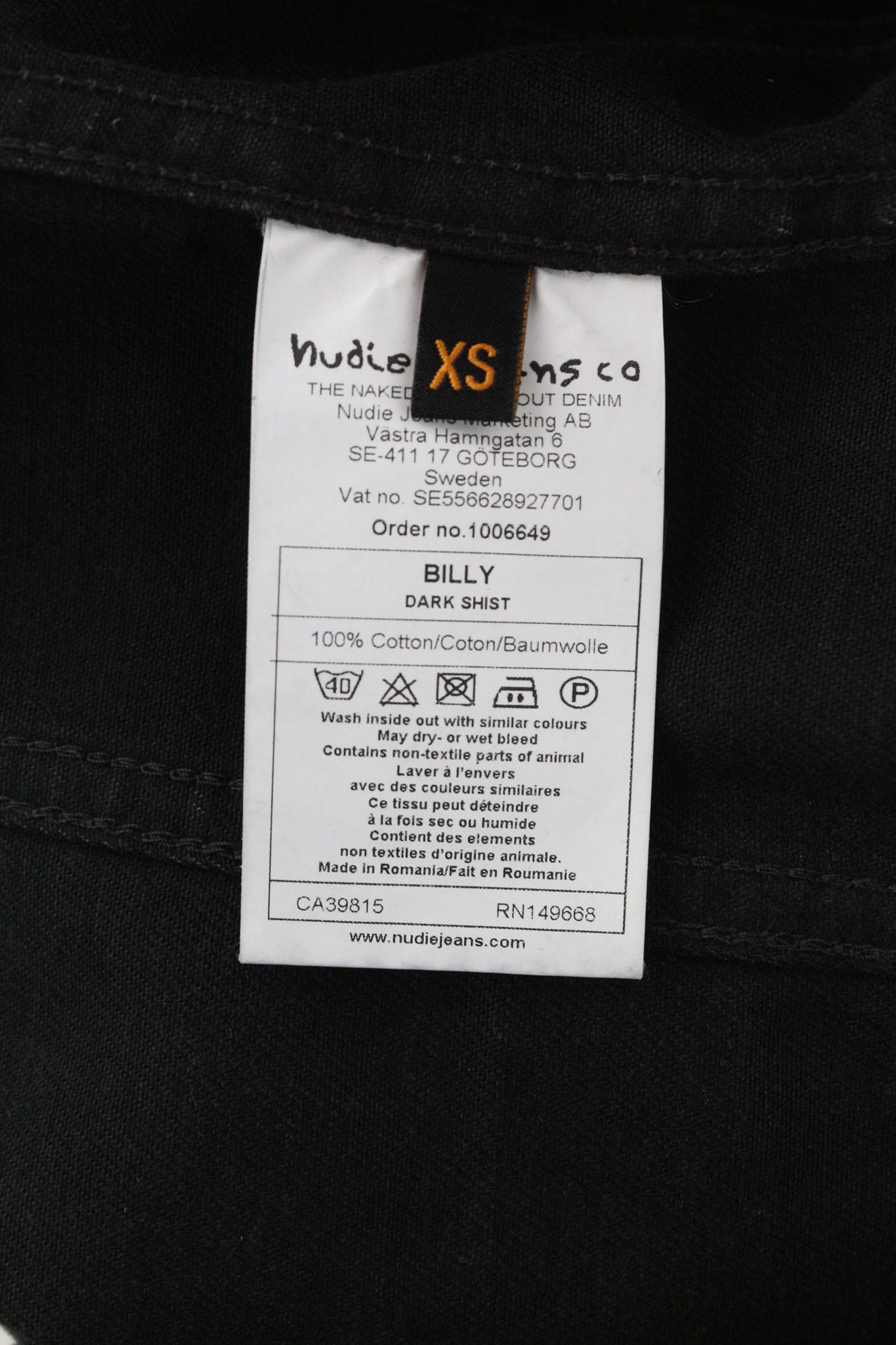 Nudie Jeans BILLY XS Dark Shist Denim Jacket 81057 Size US XS / EU 42 / 0 - 7 Thumbnail
