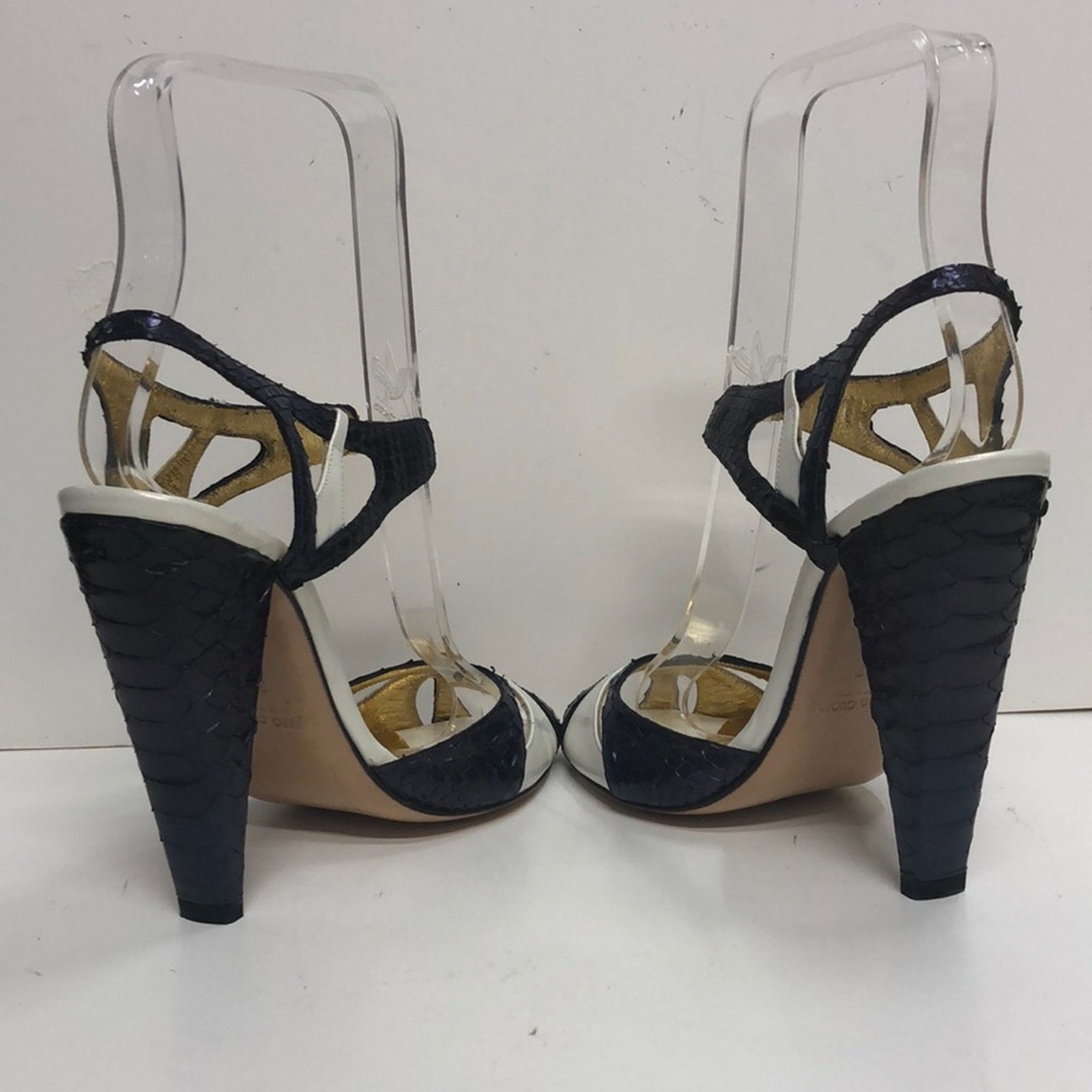 & Other Stories Francesco Sacco Made in Italy White Leather wSnake Size US 7 / IT 37 - 4 Thumbnail