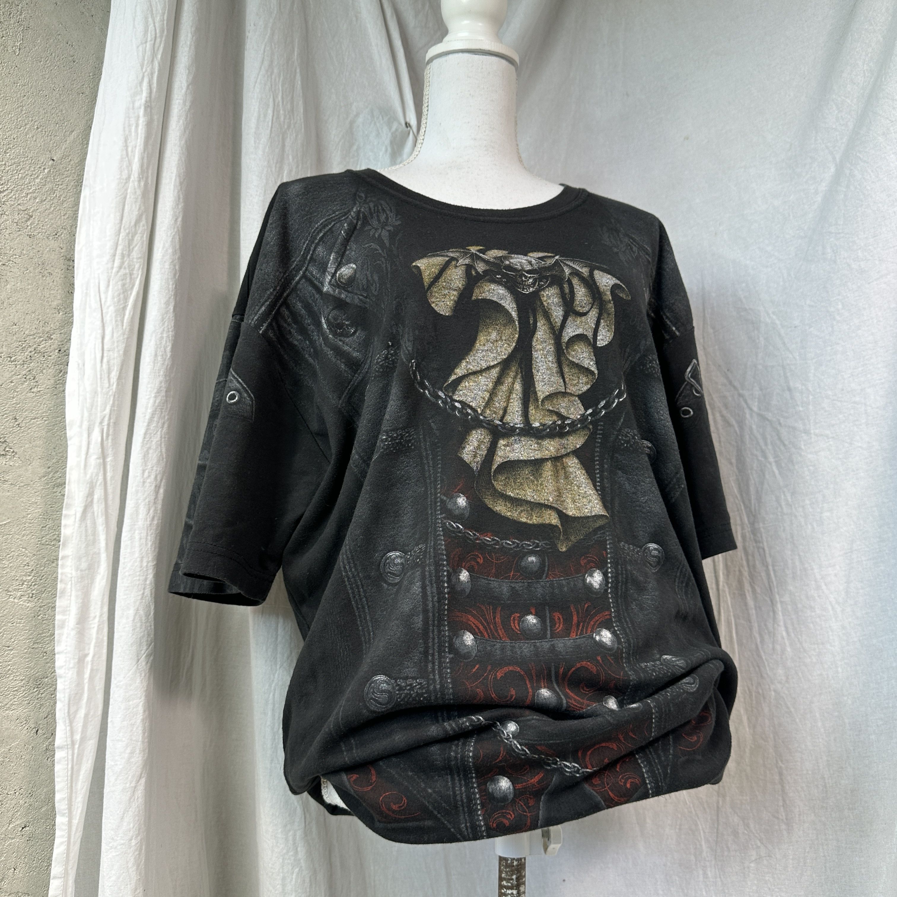 Vintage Vintage Avant Garde Grunge Spiral Printed T-shirt Y2K Size US XXL / EU 58 / 5 - 1 Thumbnail
