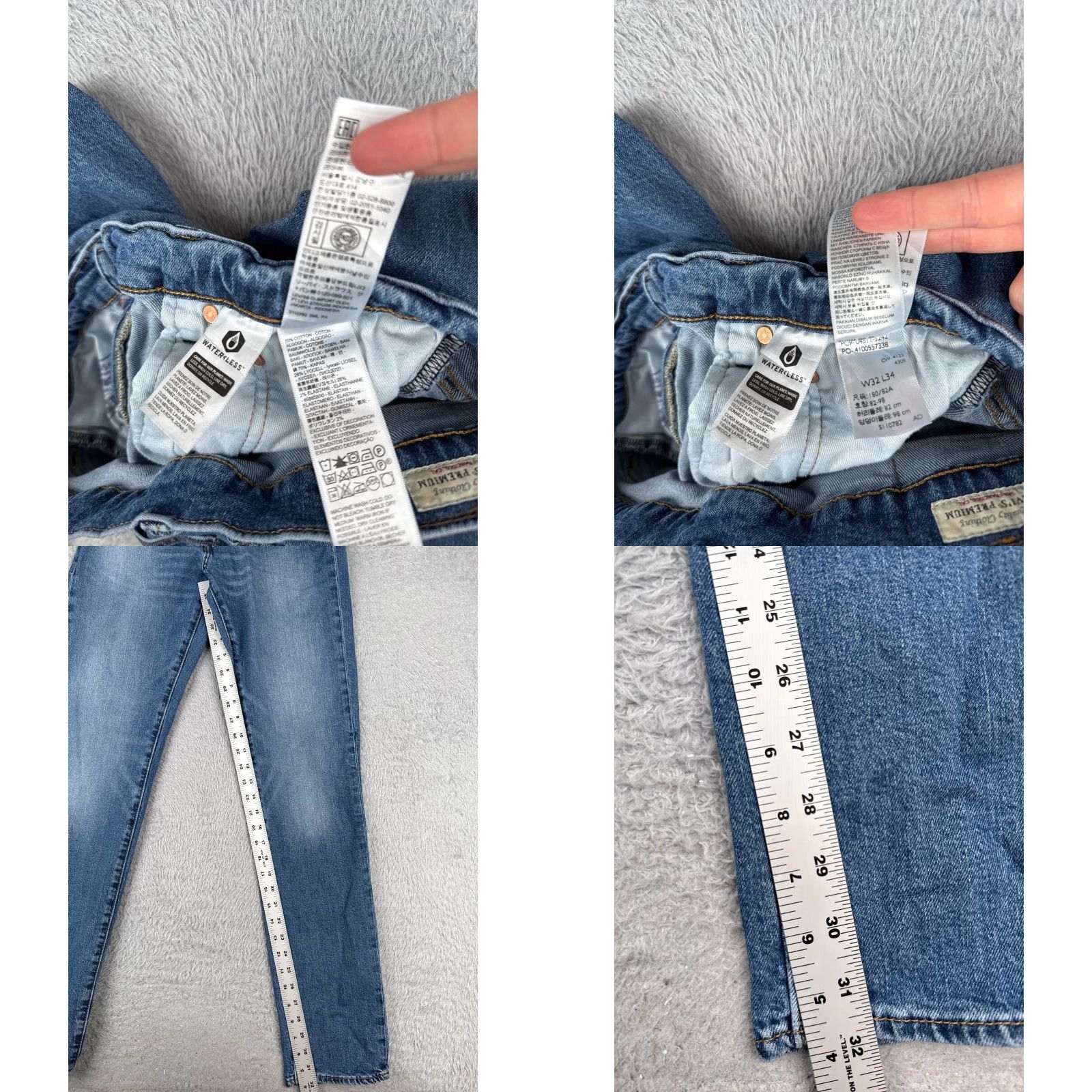 Levi's VINTAGE Levis Jeans Mens 32 Blue Denim Levi's 511 Slim Straight 5-Pocket Cotton Blend 30x33 Regular Inseam 33" Medium Wash Size US 32 / EU 48 - 8 Thumbnail