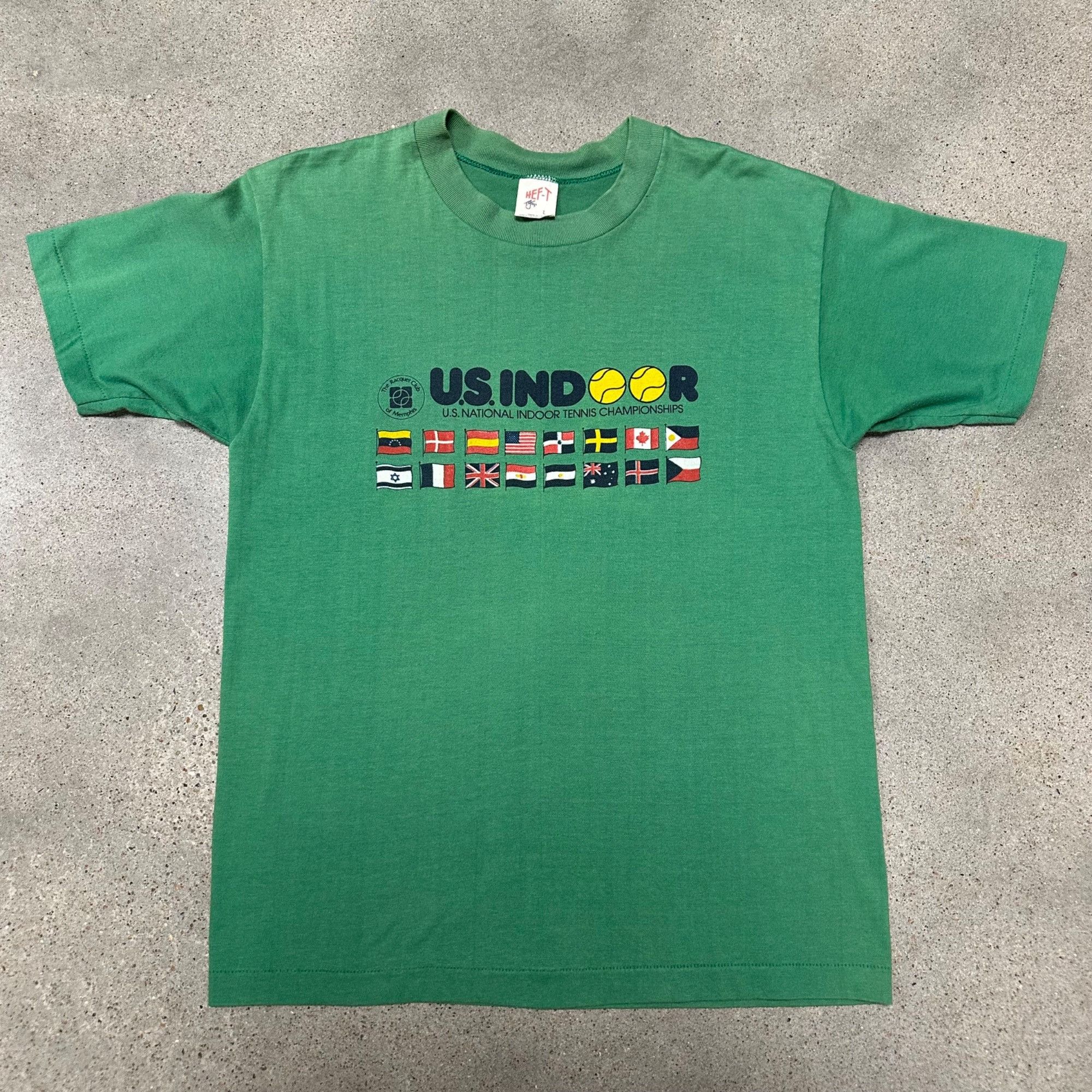 Vintage Vintage 80s US Indoor National Tennis Championship Shirt Size US L / EU 52-54 / 3 - 1 Thumbnail
