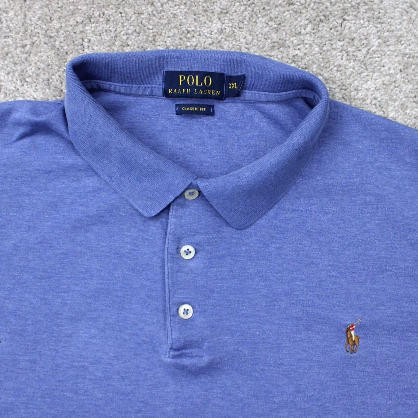 Polo Ralph Lauren Polo Ralph Lauren Shirt Mens 2XL XXL Blue Polo by Ralph Lauren Regular Classic Fit 100% Cotton Short Sleeve Button-Front Polo Shirt Boys? Size US XXL / EU 58 / 5 - 5 Thumbnail