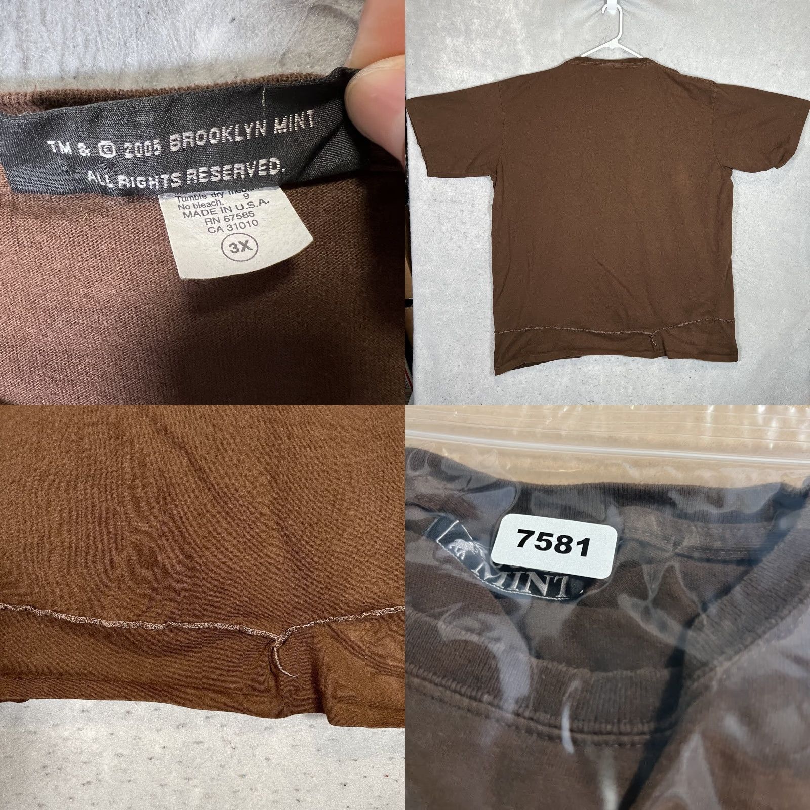 Vintage VINTAGE Brooklyn Mint T-Shirt Mens 3XL Tall Brown Movie A1 Scarface Crew Neck Short Sleeve Shirt Size US XXL / EU 58 / 5 - 8 Thumbnail