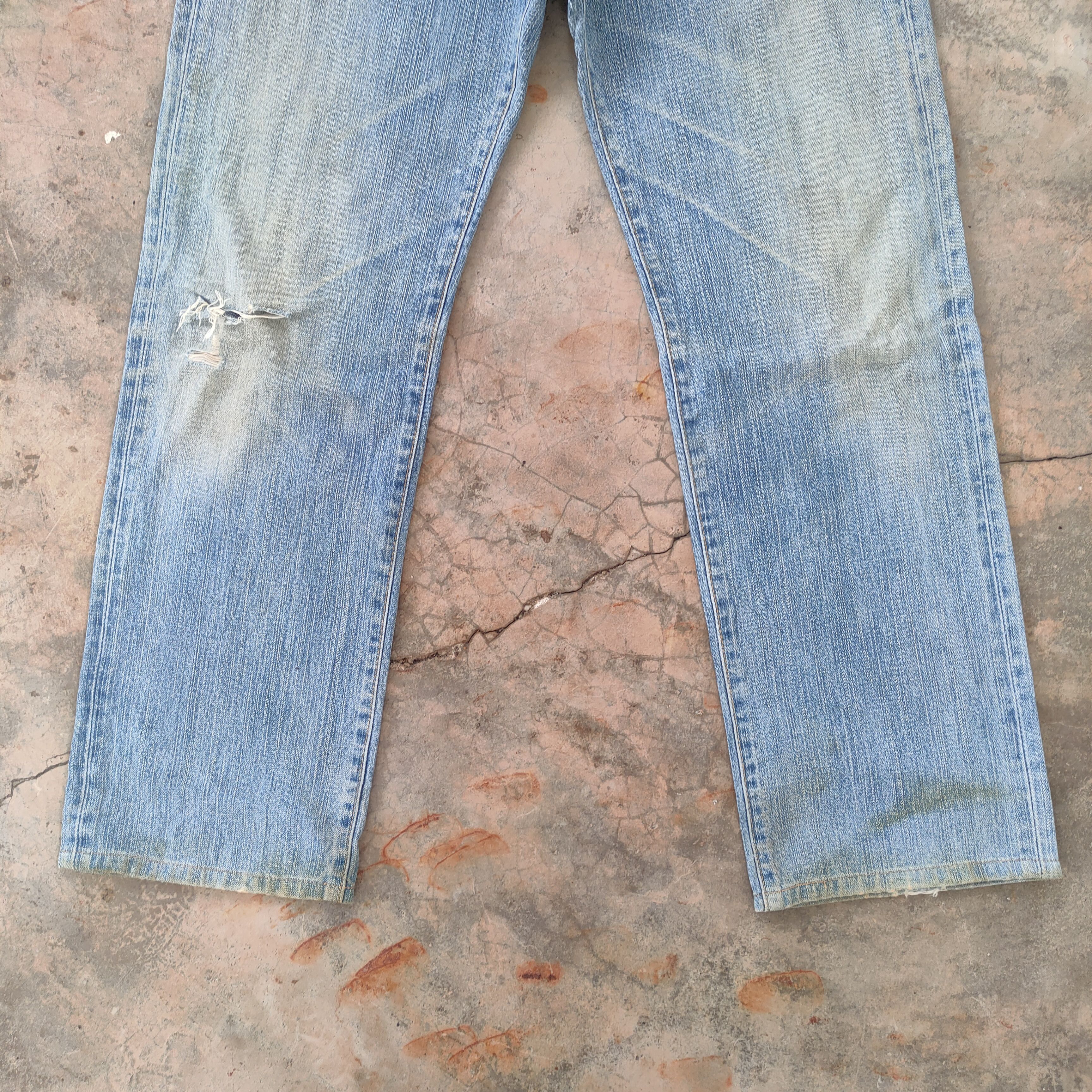 Wrangler W30 VINTAGE WRANGLER DISTRESSED RIPPED JEANS DENIM PANTS Size US 30 / EU 46 - 4 Thumbnail