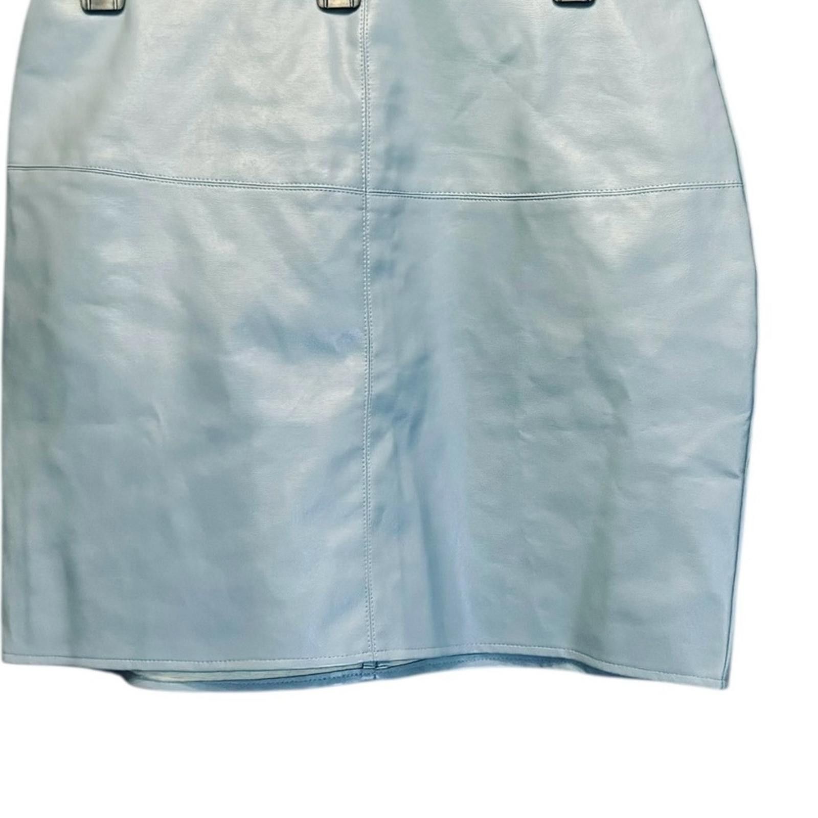 Designer NWT. Missguided. Blue PU Mini Skirt. Size 8. Size 30" / US 8 / IT 44 - 8 Thumbnail