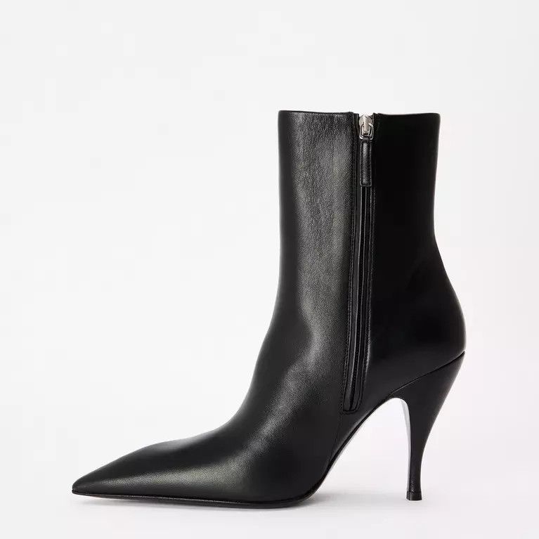 Off-White o1y1225 Leather Ankle Boots in Black Size US 7 / IT 37 - 2 Thumbnail