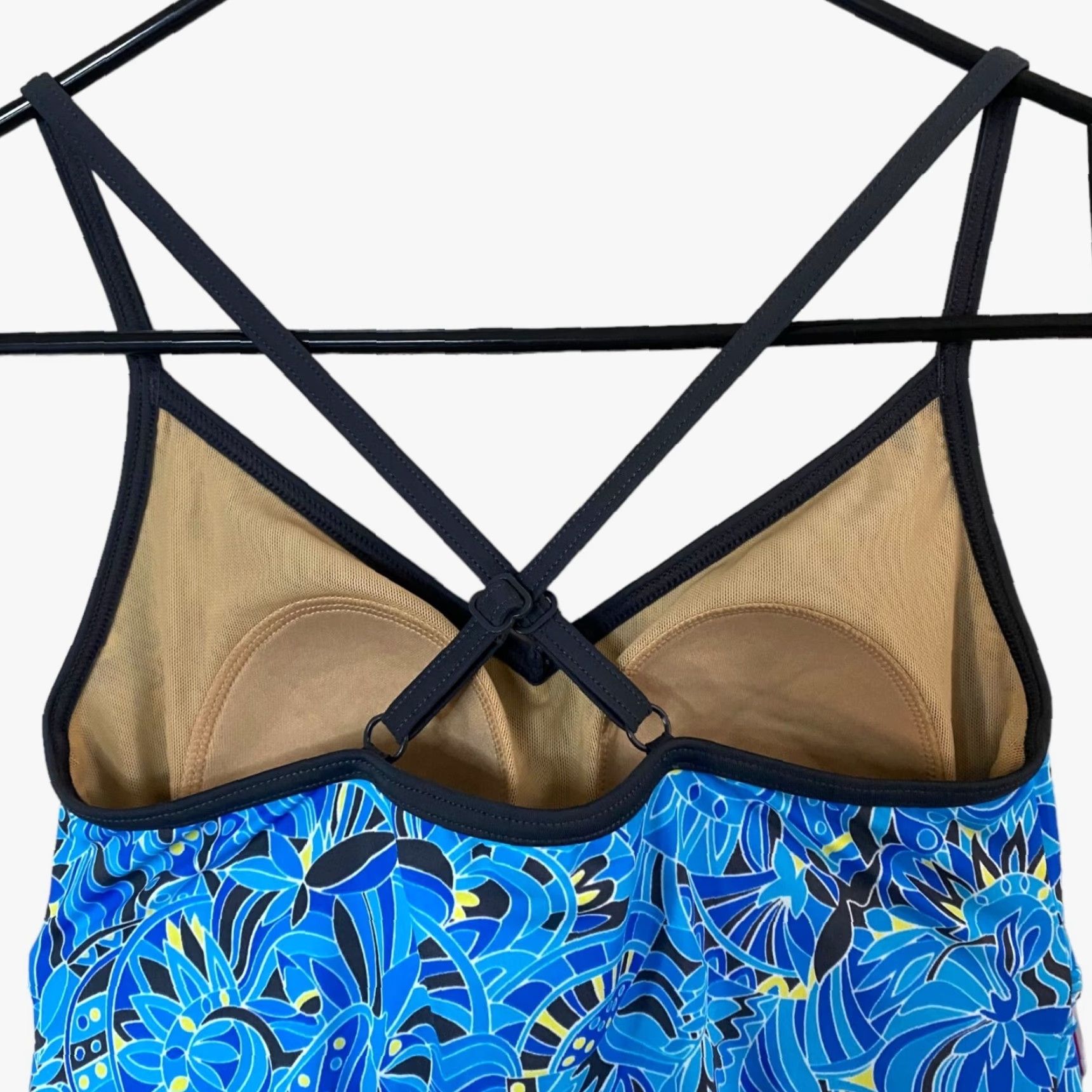 Vintage L.L. Bean Tankini Top Women Adult Size 4 Blue Floral UPF-50 Beach Swim Top Womens Size S / US 4 / IT 40 - 6 Thumbnail