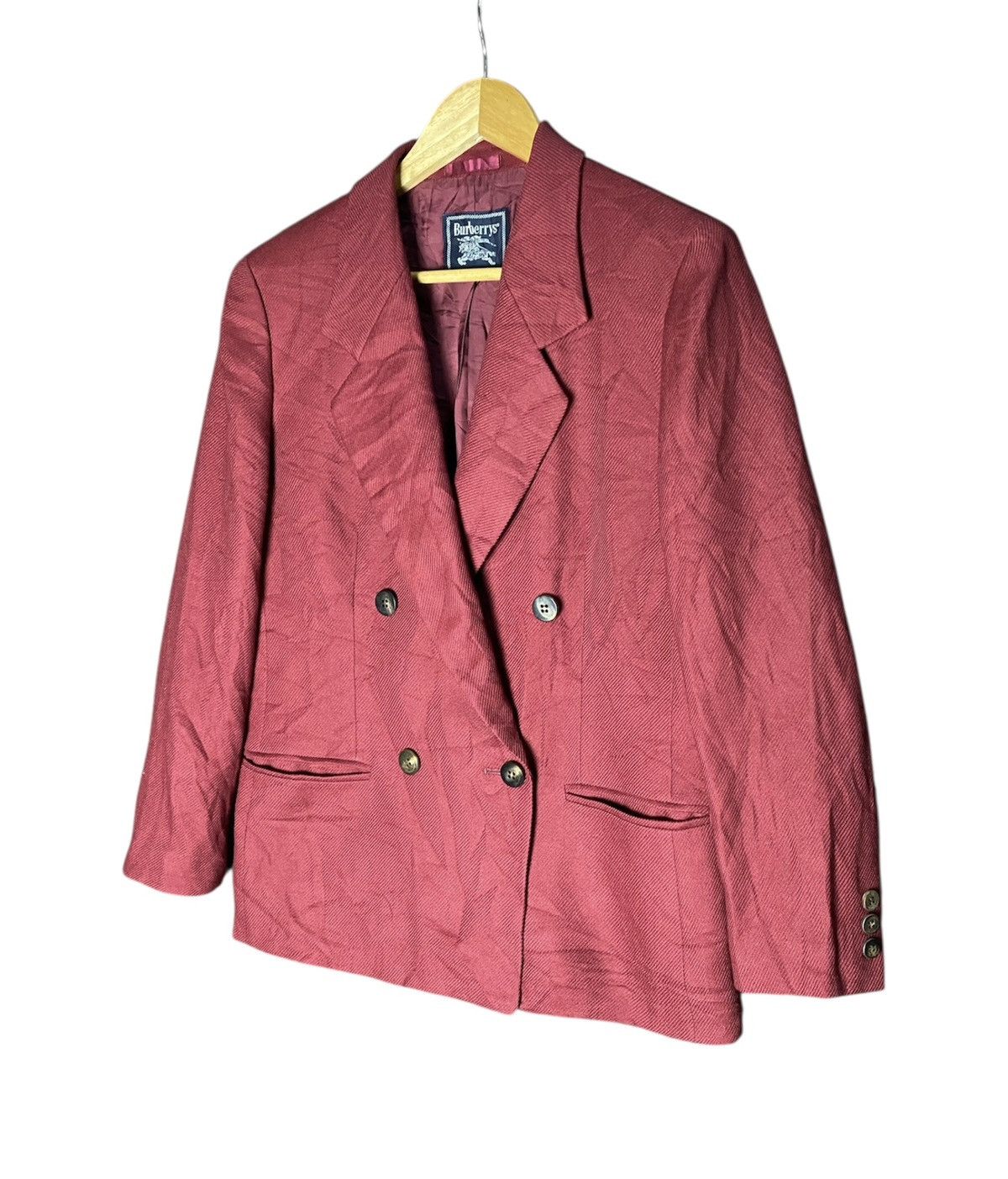Burberry Vintage Burberrys Red Blazer Size 38R - 2 Thumbnail
