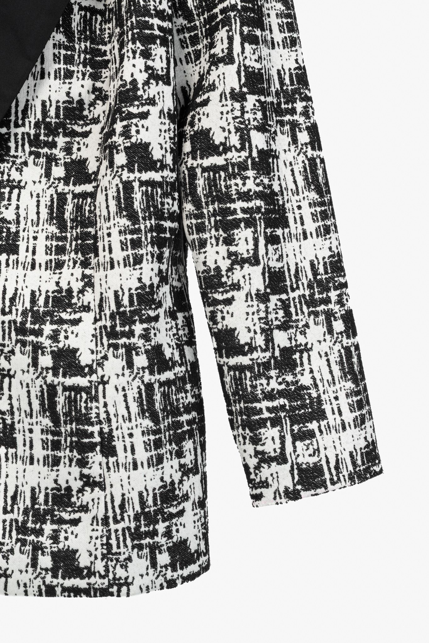 Other Joeffer Caoc White & Black Jacquard Contrast-Lapel Blazer Size XL / US 12-14 / IT 48-50 - 6 Thumbnail