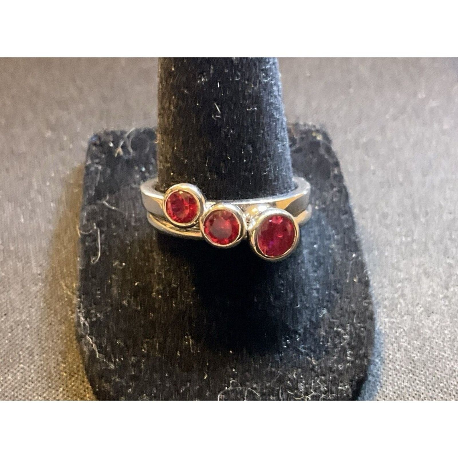 Other 925 Sterling Silver 2 Ring Set Pink Topaz Stones Size 8 Size ONE SIZE - 1 Thumbnail