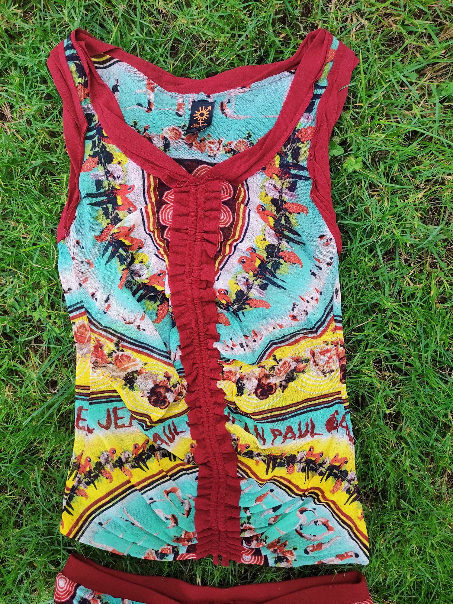 Jean Paul Gaultier Jean Paul Gaultier Diver Tropical Parrot Mesh Skirt Top Size ONE SIZE - 10 Thumbnail
