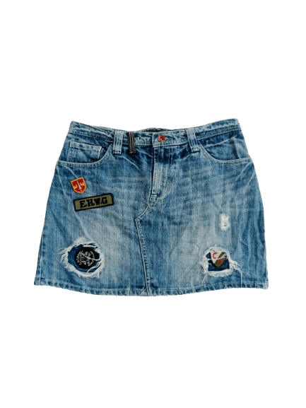 Japanese Brand Vintage Ehyphen World Gallery Denim Skirt Size 30" / US 8 / IT 44 - 1 Thumbnail