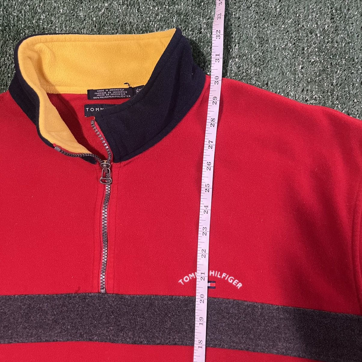 Tommy Hilfiger Vintage Fleece Red Tommy Hilfiger Collared Pullover Jacket Size US XXL / EU 58 / 5 - 6 Thumbnail