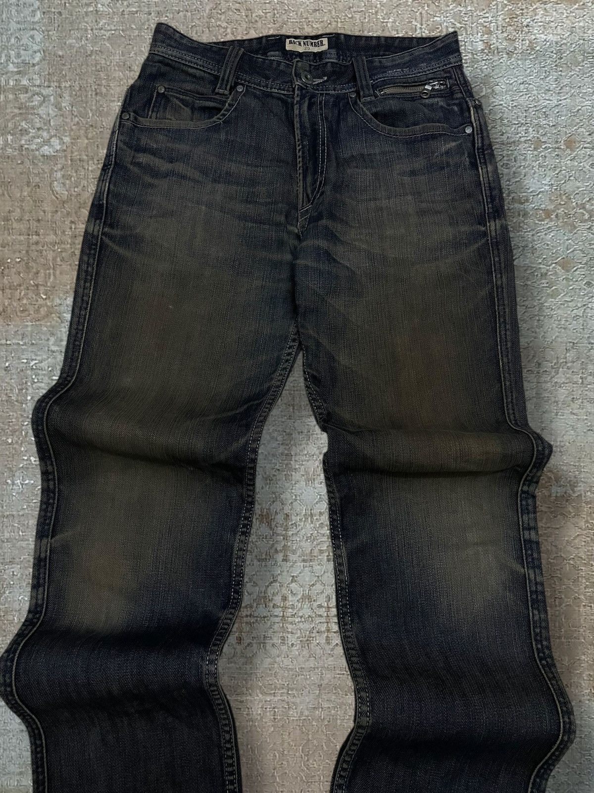 Japanese Brand Vintage 1990s Designer Back Number Mudwash Style Denim Size US 28 / EU 44 - 4 Thumbnail