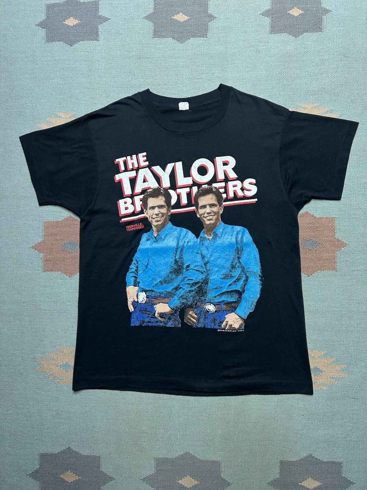 Vintage Vtg 90s t shirt the Taylor brothers country screen stars XL Size US XL / EU 56 / 4 - 1 Thumbnail