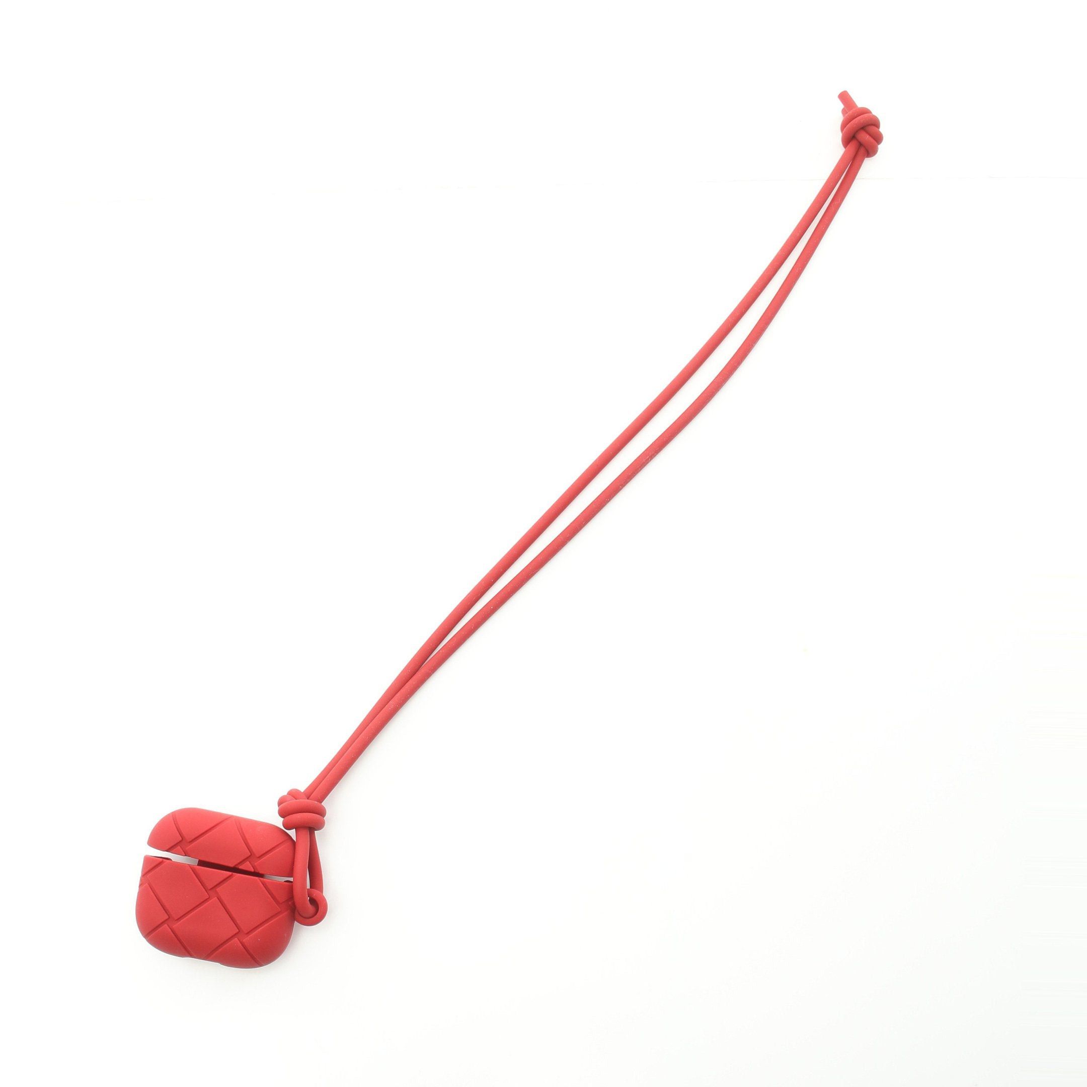 image of Bottega Veneta Intrecciato Airpods Case Earphone Case Rubber Red, Women's