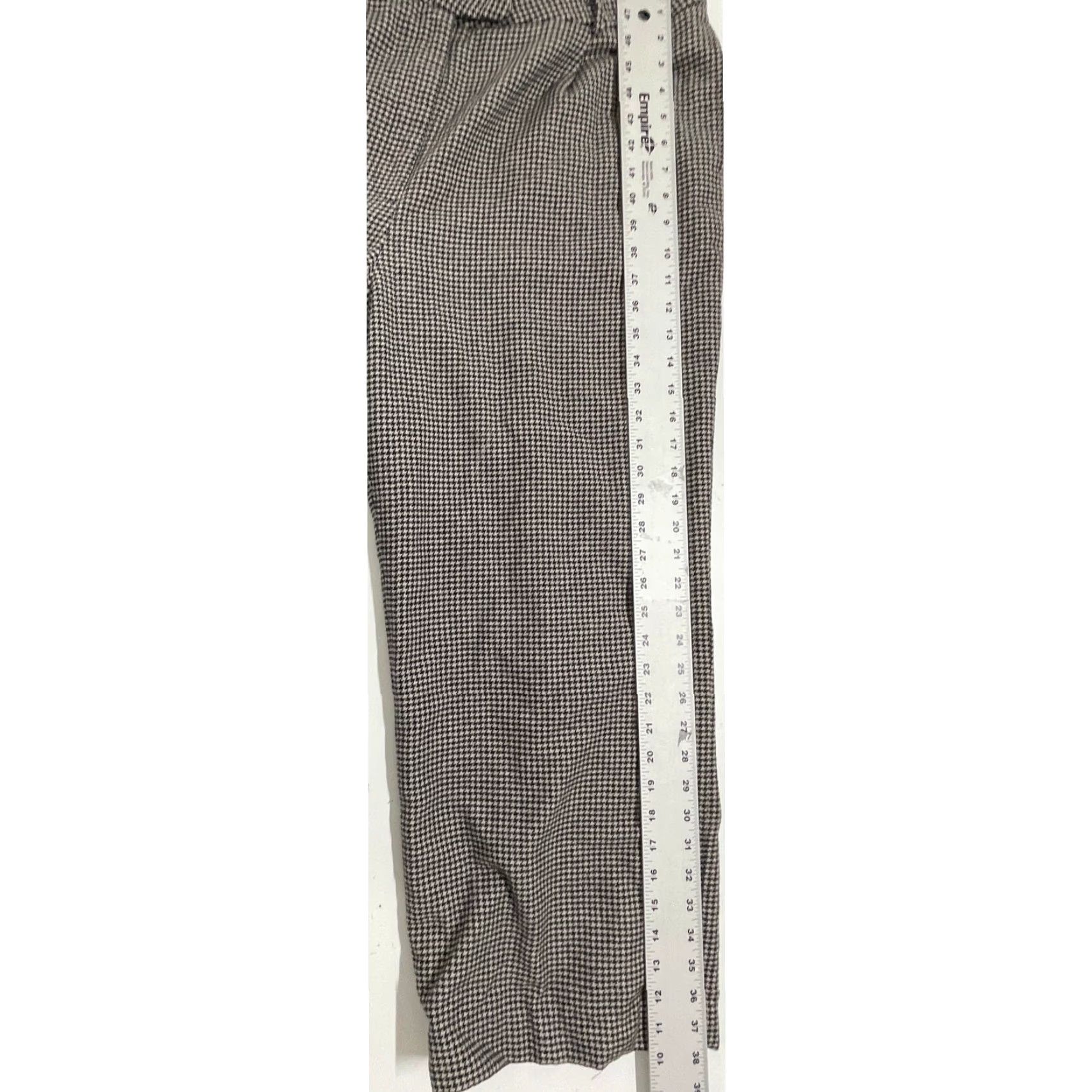 Eddie Bauer VINTAGE Eddie Bauer Wide Leg Trousers Pants Plus 18 Wool Blend Houndstooth Black Beige Tan Pattern Womens Size 24" / US 00 / IT 34 - 5 Thumbnail