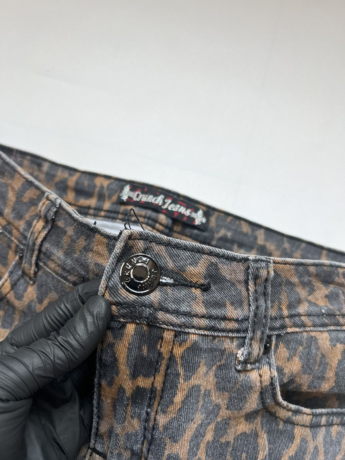 Japanese Brand Crunch Japanese Denim Leopard Print Skinny Size 32" / US 10 / IT 46 - 8 Thumbnail