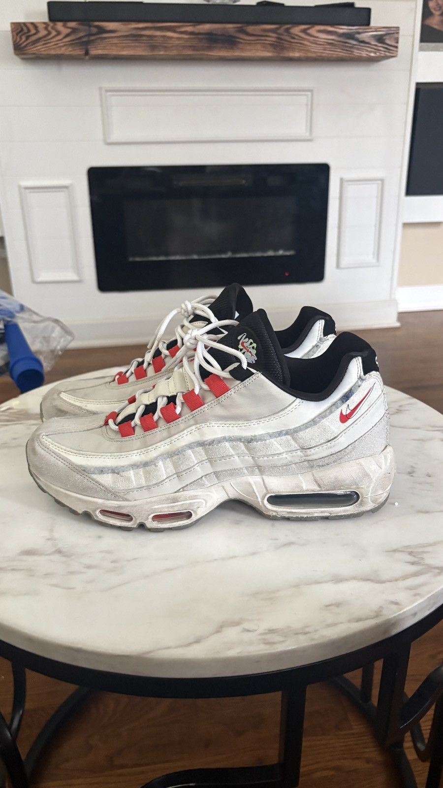 Nike Nike Air Max 95 Light Bone Habanero Red Size US 8.5 / EU 41-42 - 6 Thumbnail