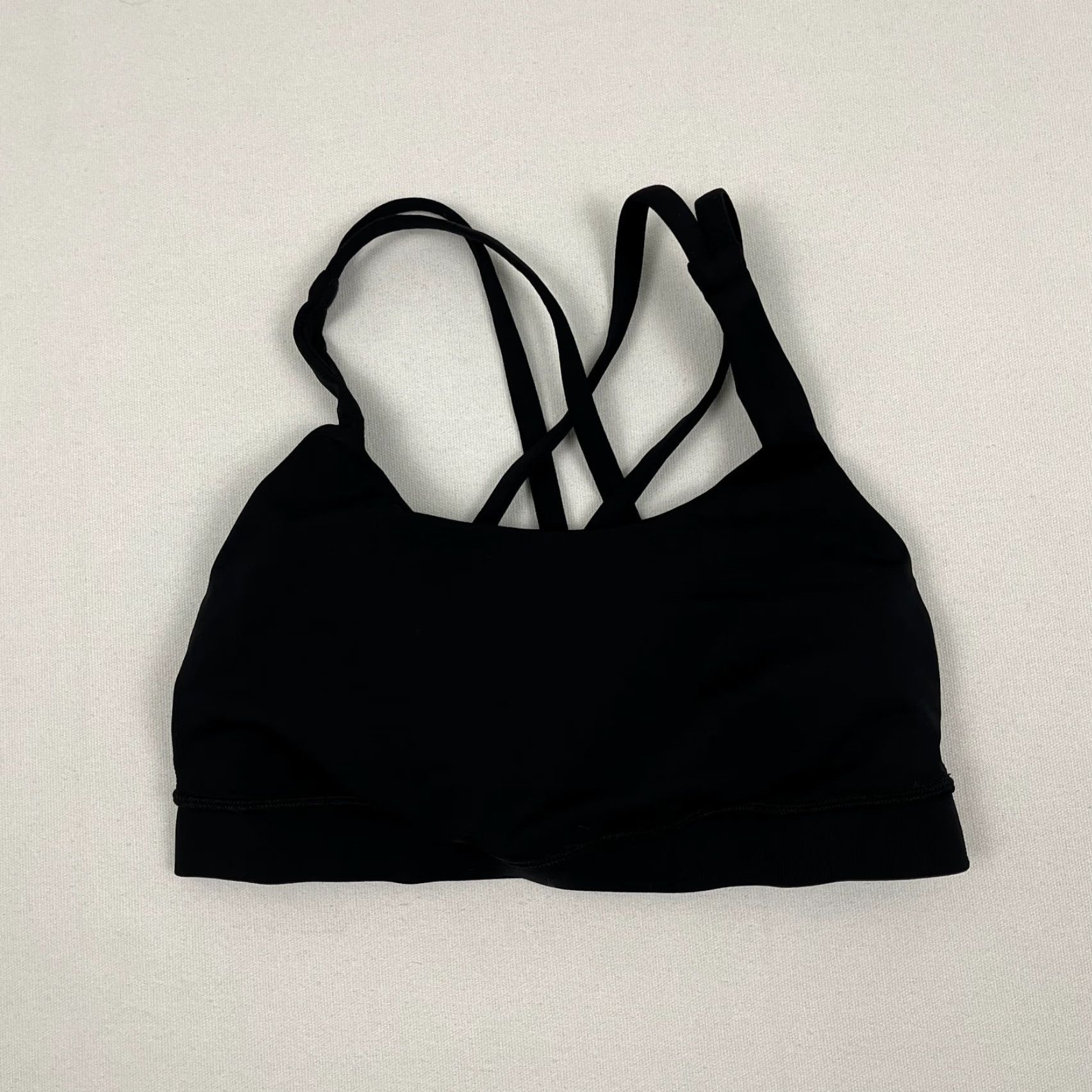 Lululemon Lululemon Energy Bra Womens Size 4 Black Active Training Padded Medium B/C Cup Sports Bra Crossback Wireless Size ONE SIZE - 4 Thumbnail