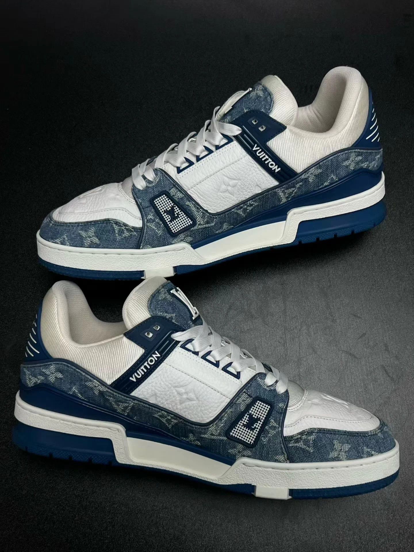 Louis Vuitton LV TRAINER Blue White Denim UK8/42 Size US 9 / EU 42 - 6 Thumbnail
