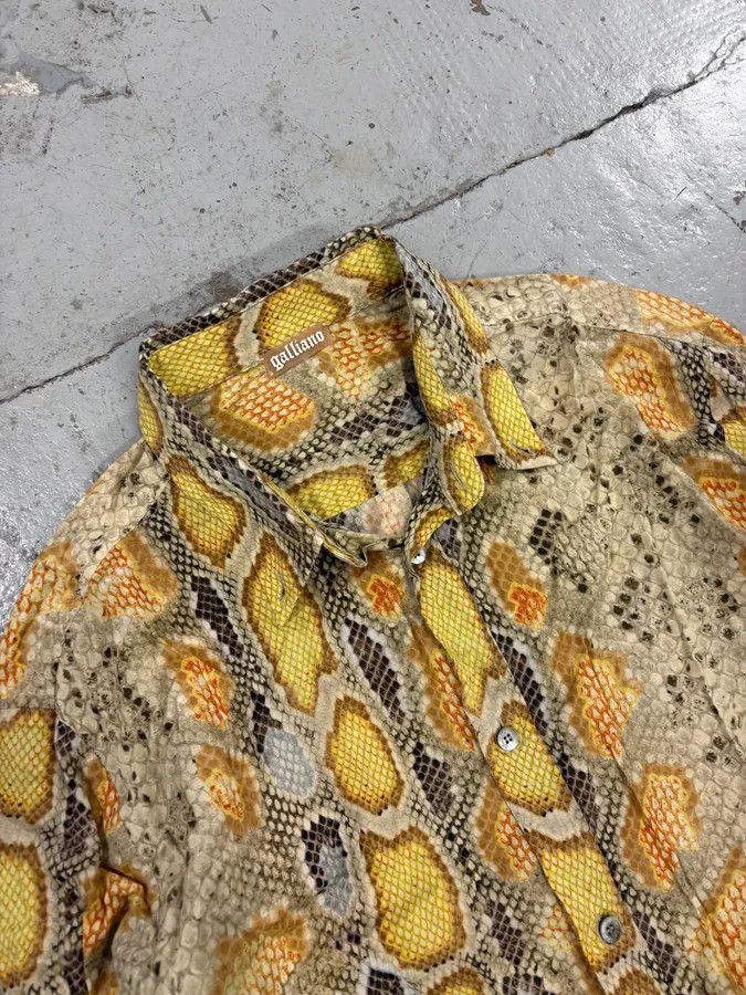 John Galliano SS2012 John Galliano Yellow Python Snake Print Silk Shirt Size US S / EU 44-46 / 1 - 5 Thumbnail