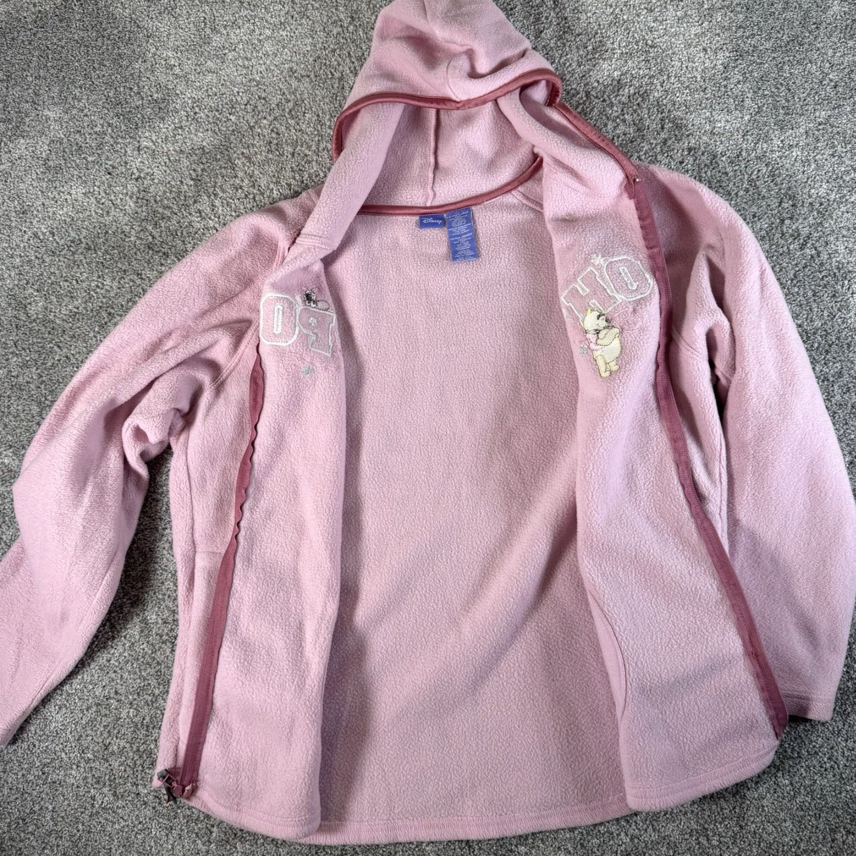 Disney Disney Hoodie XL Pink Winnie the Pooh Full Zip Fleece Retro Y2K Kawaii Cozy Women Size XL / US 12-14 / IT 48-50 - 7 Thumbnail