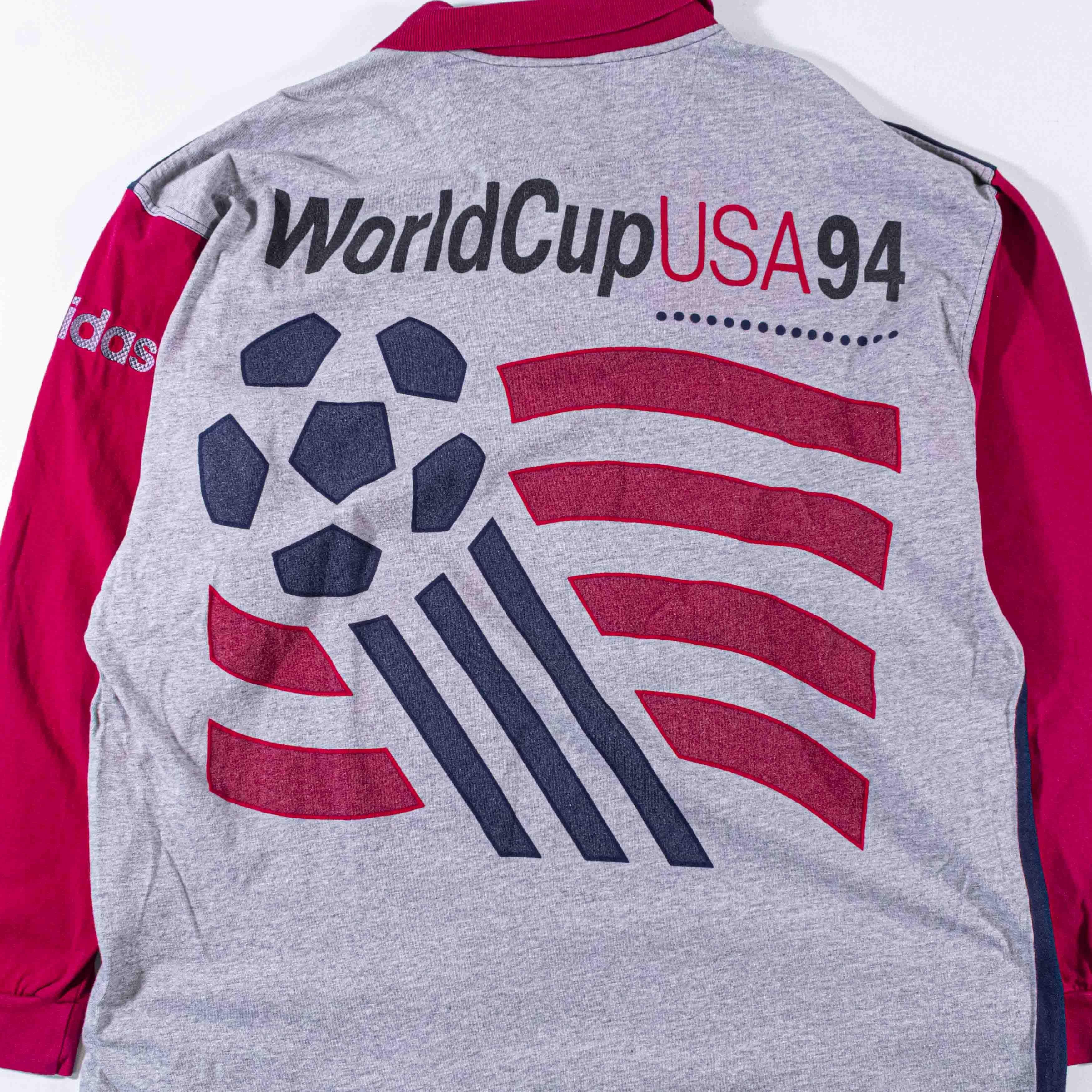 Adidas Vintage Adidas 1994 World Cup Polo Shirt Long Sleeve 90s Size US XL / EU 56 / 4 - 9 Thumbnail