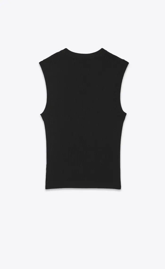 Saint Laurent Paris oc11z1125 733709 Cropped Top in Cashmere, Wool and Silk Size XS / US 0-2 / IT 36-38 - 3 Thumbnail