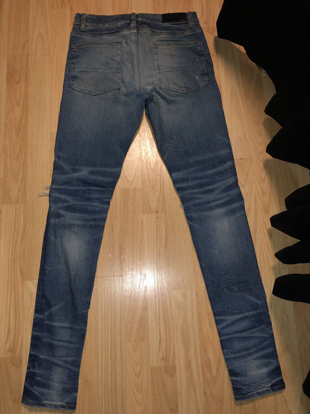Amiri Amiri Light Blue MX1 Distressed Skinny Jeans Size US 31 - 5 Thumbnail