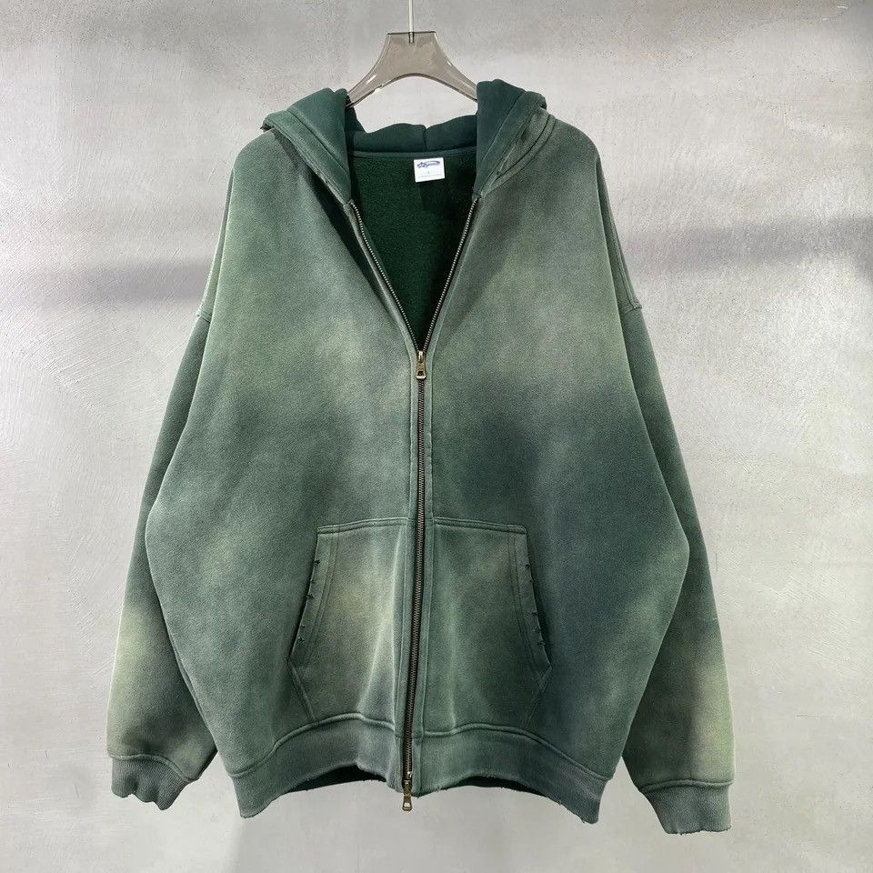 Japanese Brand × Vintage Acid Washed Faded Zippered Hoodie Size US L / EU 52-54 / 3 - 1 Thumbnail